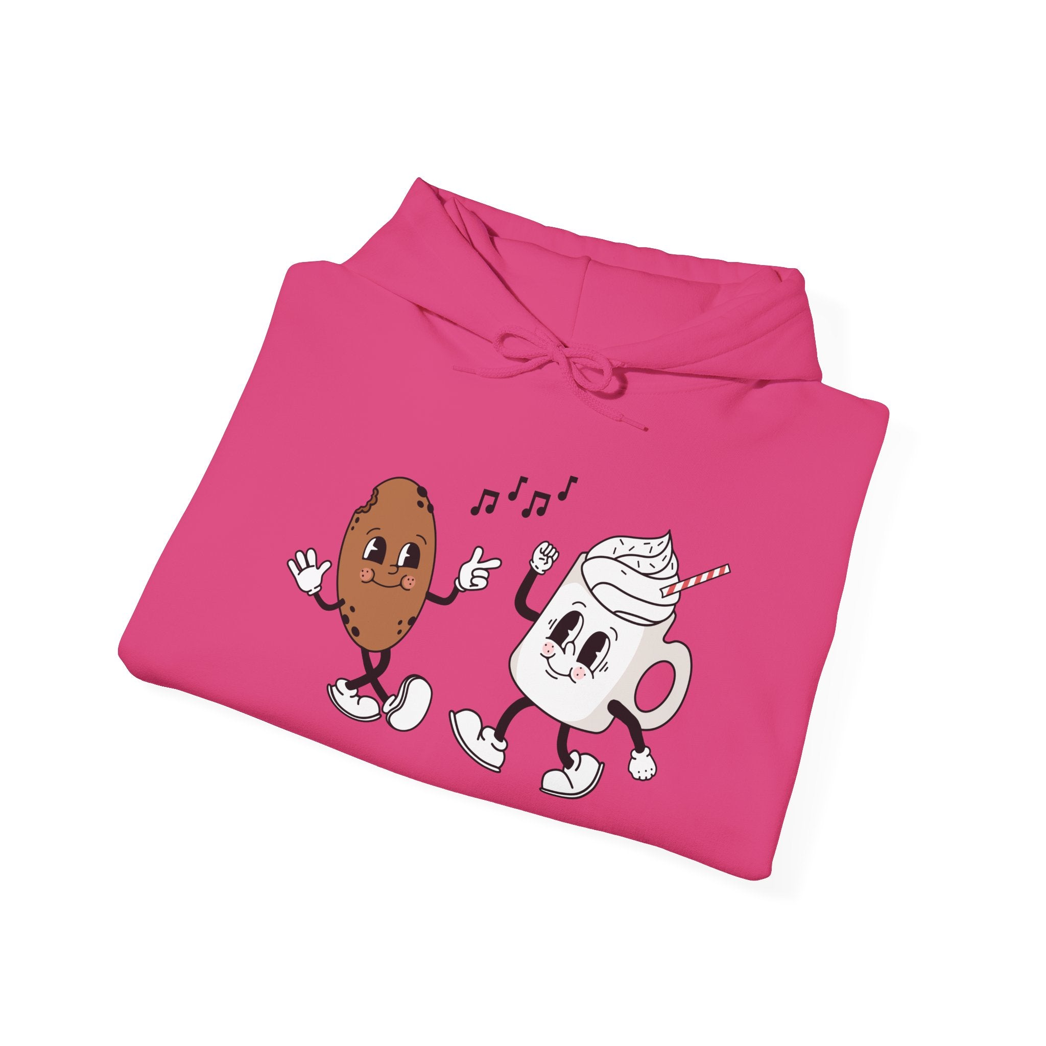 Kawaii Foodie Hoodie - Cute Unisex Sweatshirt with Singing Milkshake & Cookie | Cozy Gift for Food Lovers, Casual Wear, Birthdays