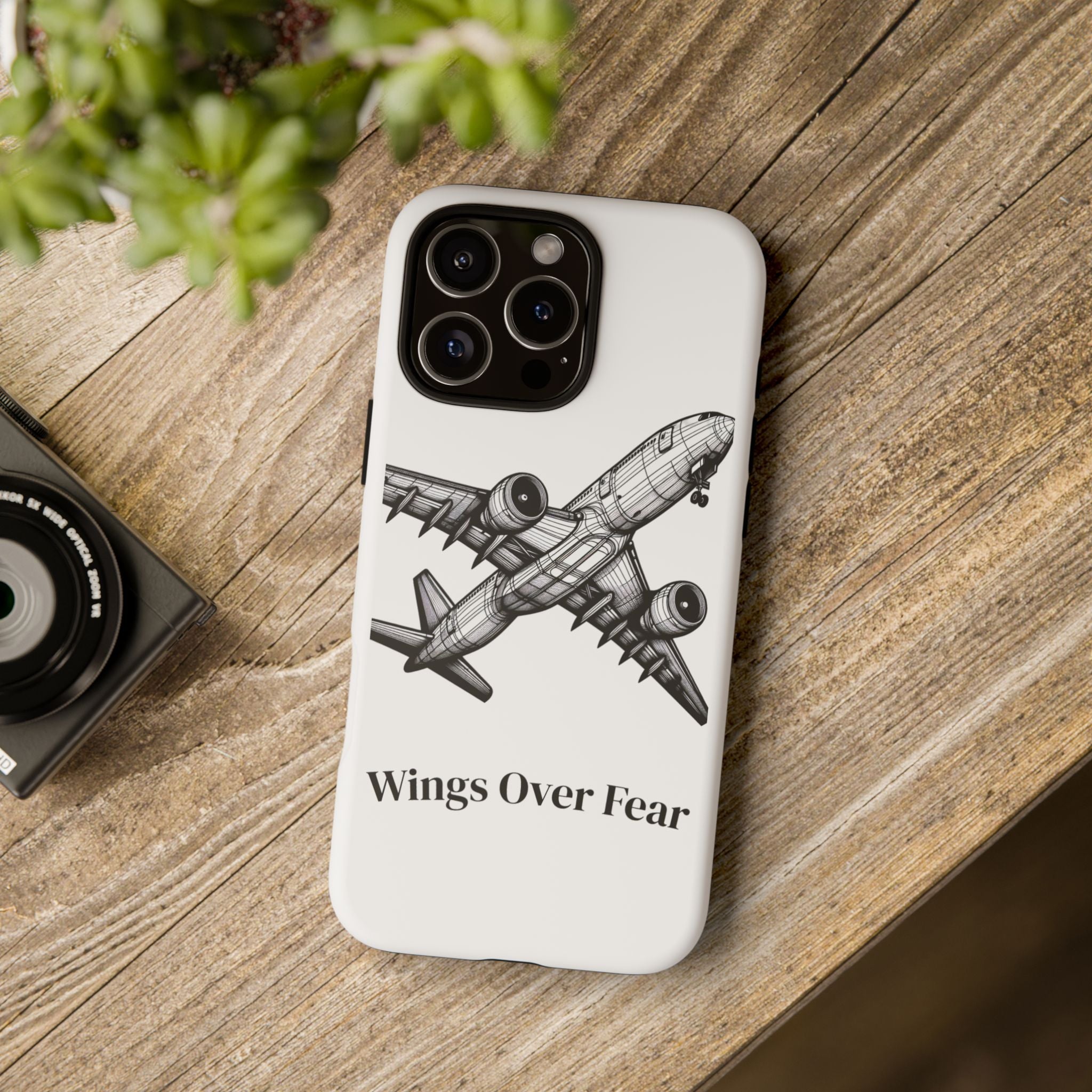 Aviation Phone Case, Inspirational Pilot Gift, Travel Enthusiast Accessory, Unique Airplane Case, Wings Over Fear Design