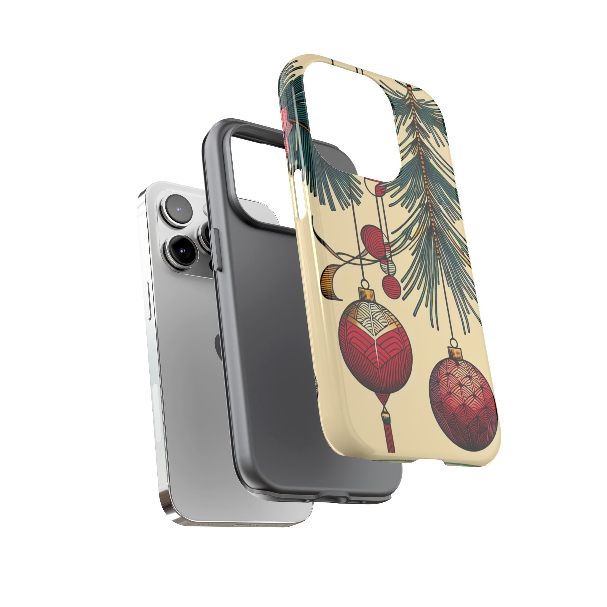 Christmas Phone Case with Ornament Design | Holiday Gift, Festive Mobile Cover, Cute Tough Case, Winter Decoration