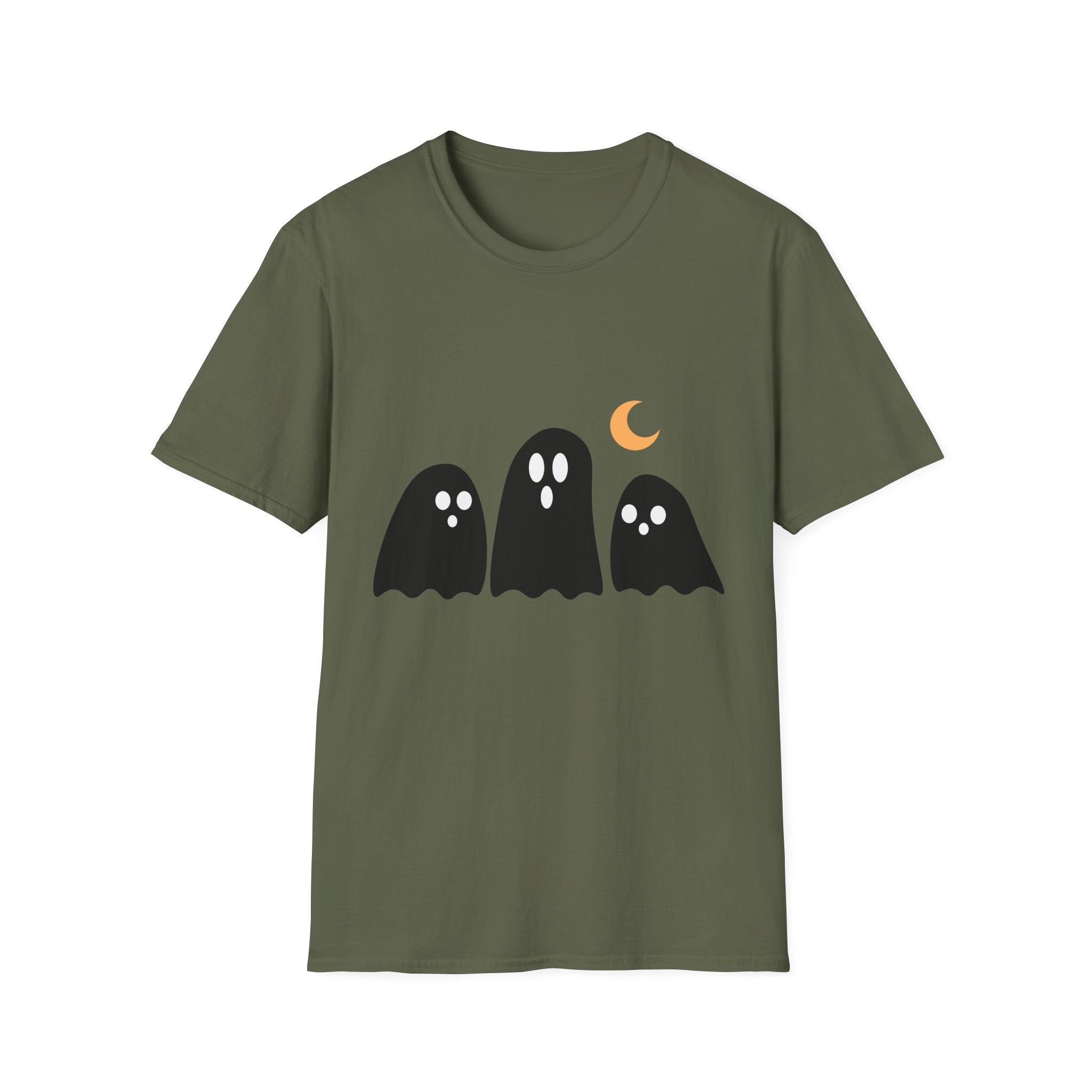 Ghostly Gathering Unisex T-Shirt | Halloween Apparel, Cute Ghost Design, Spooky Season Tee, Fall Fashion, Unique Gift