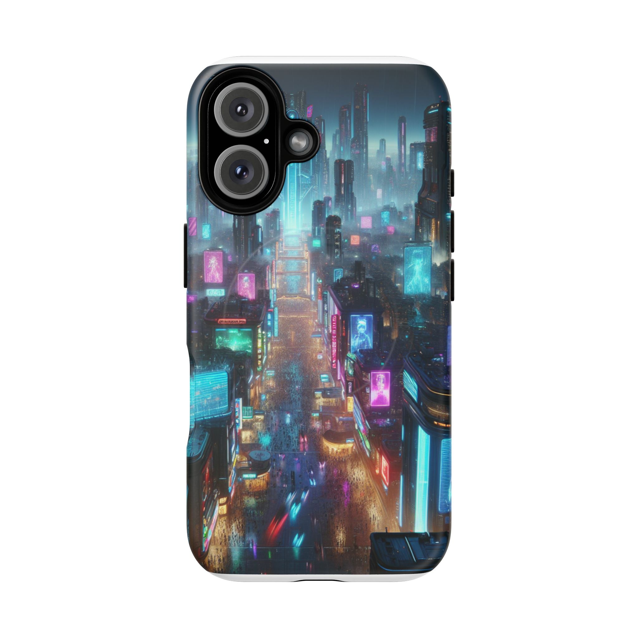 Futuristic Cityscape Phone Case, Tough Magnetic Cases, Urban Aesthetic, Tech Accessories, Gifts for Tech Lovers, Holiday Phone Cases