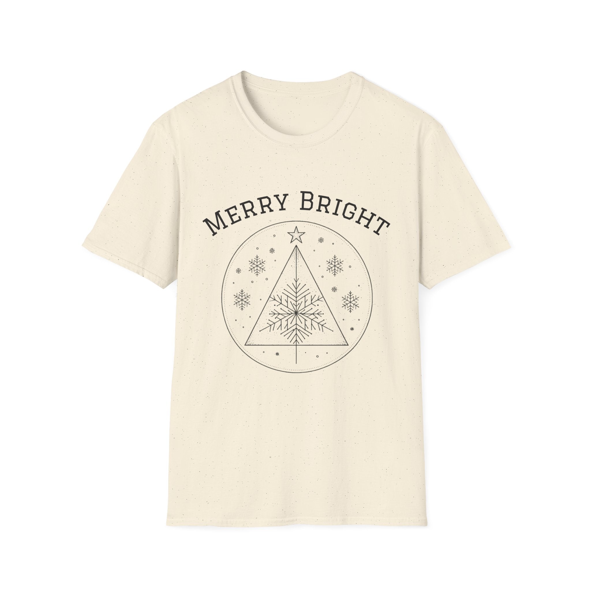 Merry Bright Unisex T-Shirt | Softstyle Holiday Tee for Christmas, Winter Gifts, Casual Wear, Festive Apparel, Seasonal Fashion