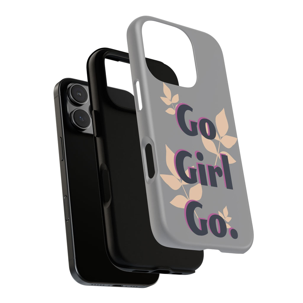 Stylish Phone Case - Go Girl Go, Motivational Tough Case, Gift for Her, Kindness Reminder, Floral Mobile Cover, Inspirational Phone [...]