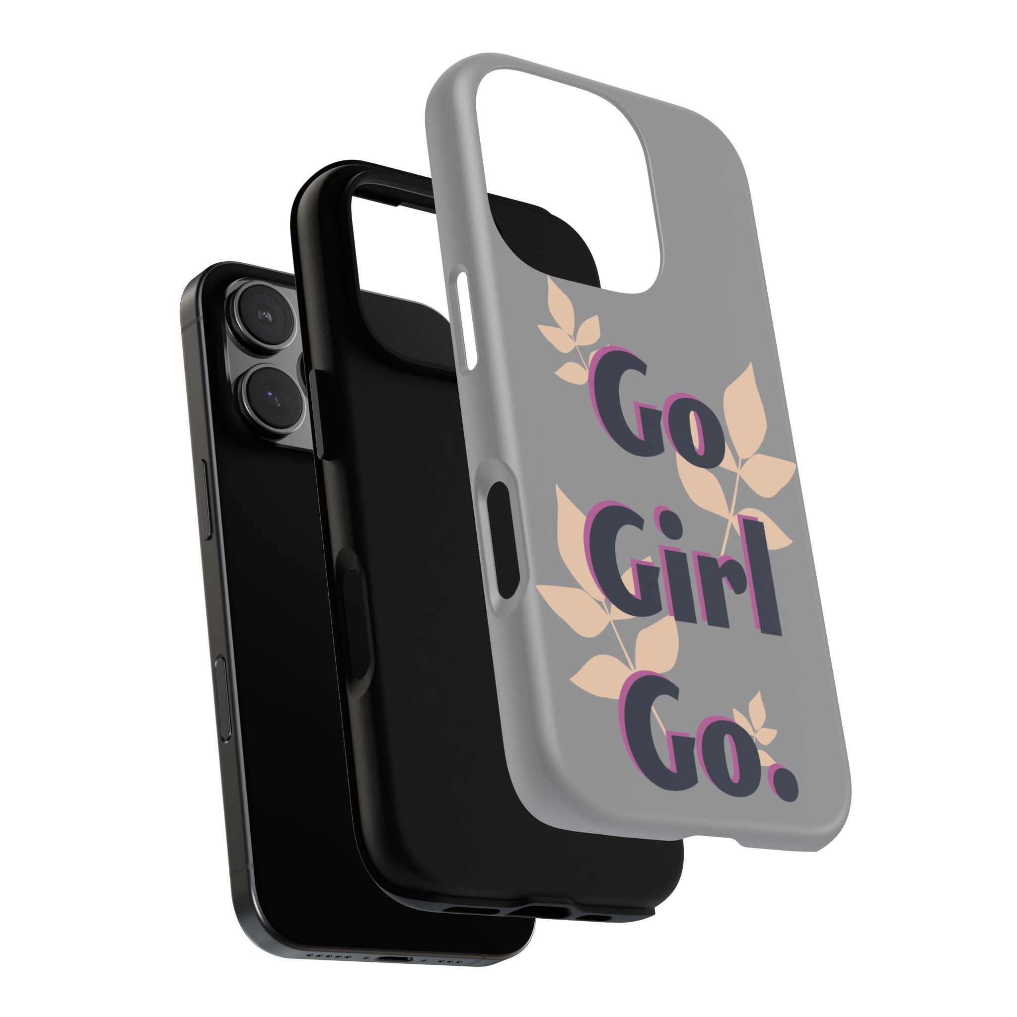 Stylish Phone Case - Go Girl Go, Motivational Tough Case, Gift for Her, Kindness Reminder, Floral Mobile Cover, Inspirational Phone [...]