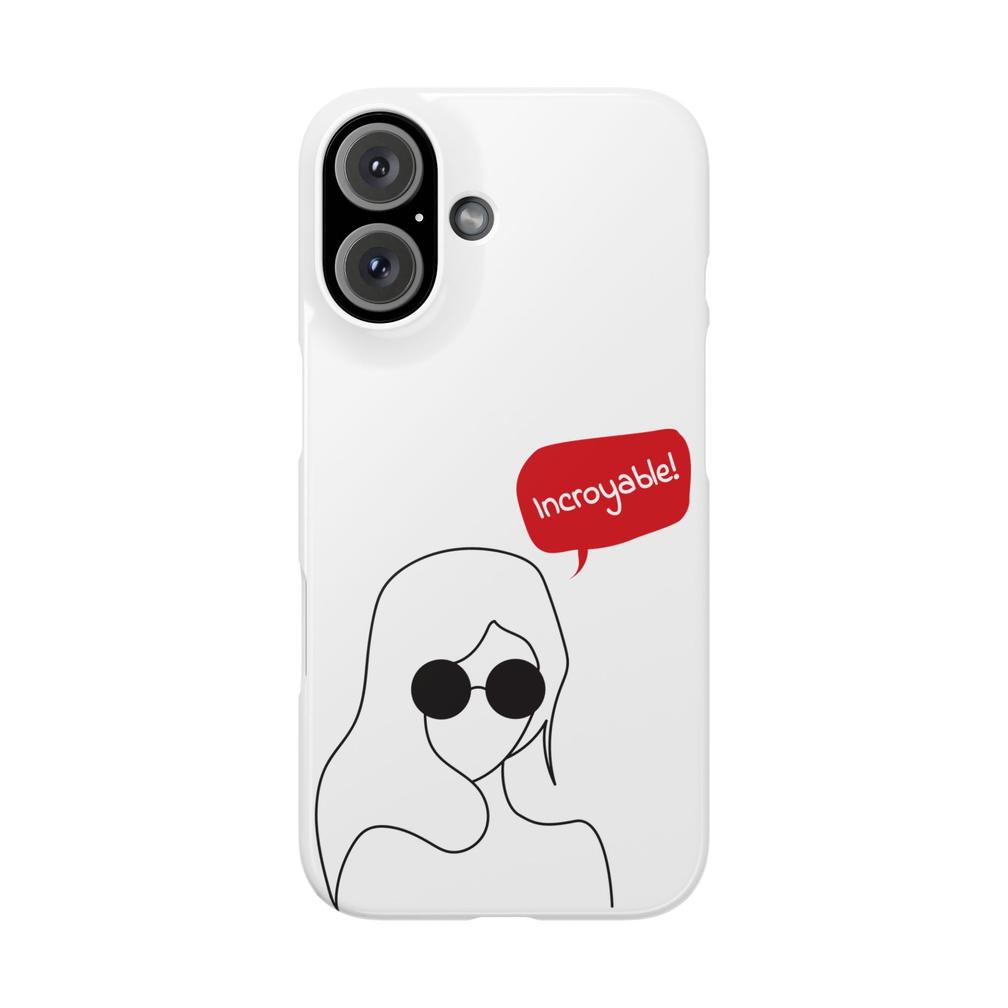 Chic Slim Phone Cases with 'Incroyable!' Design, Trendy Cell Phone Holder, Fashion Accessory, Gift for Friends, Modern Phone Protector