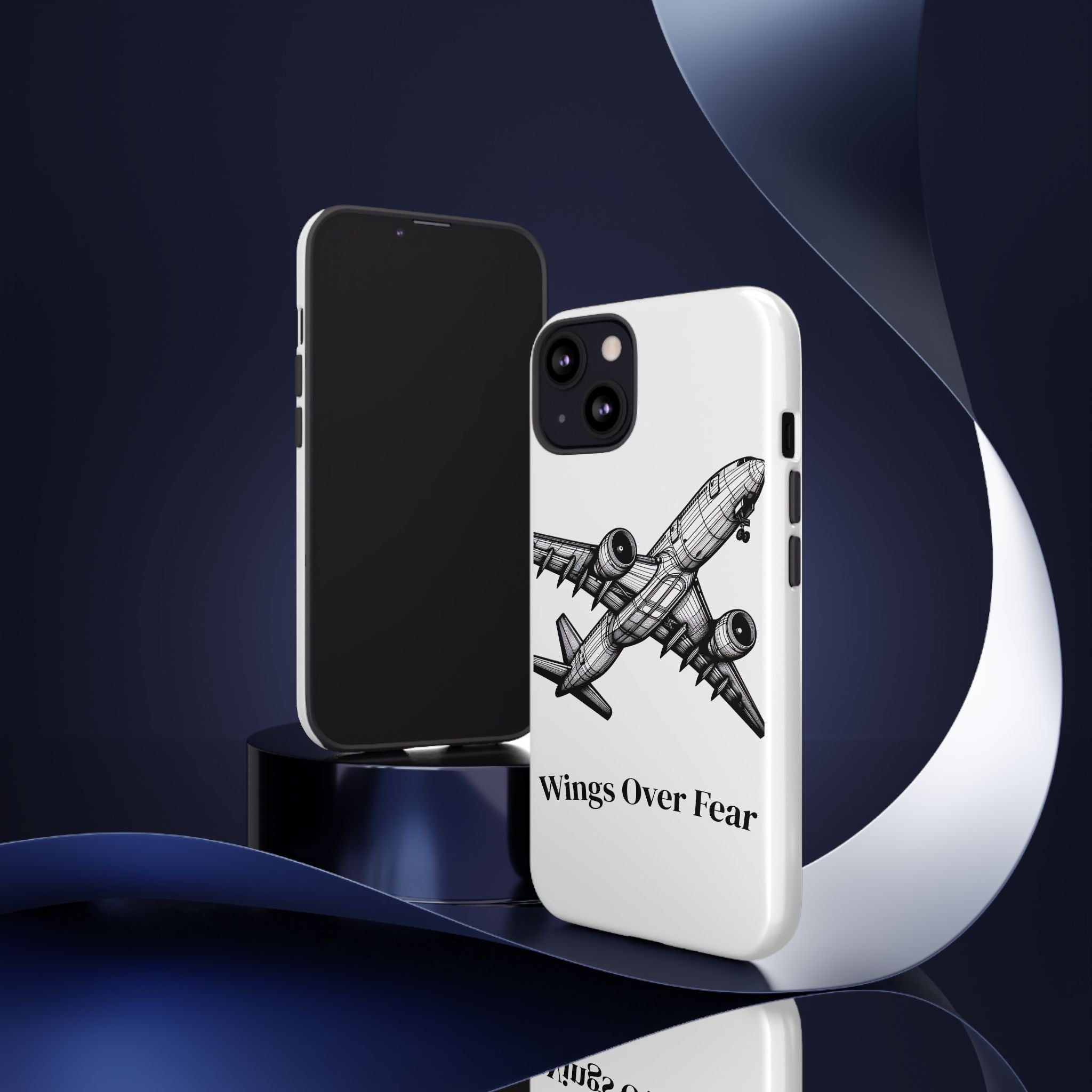 Aviation Phone Case, Inspirational Pilot Gift, Travel Enthusiast Accessory, Unique Airplane Case, Wings Over Fear Design