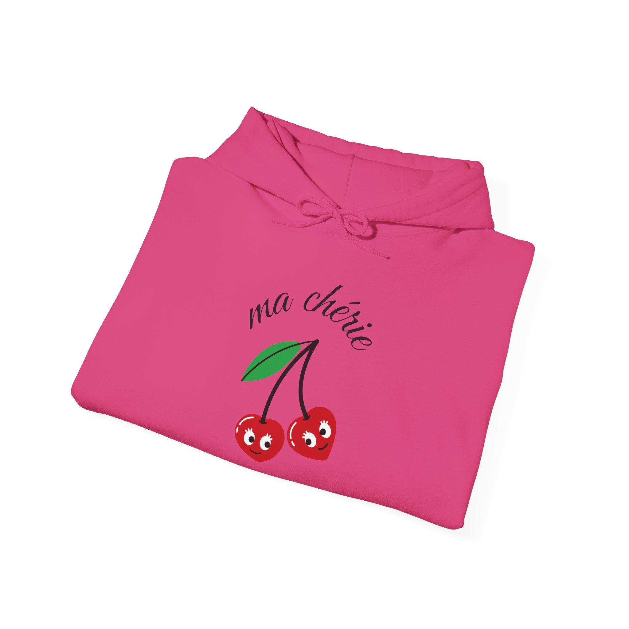 Cute Cherry Design Hoodie, Cozy Unisex Sweatshirt, Gift for Her, Valentine's Day Apparel, Casual Comfort Wear, Ma Chérie Sweatshirt