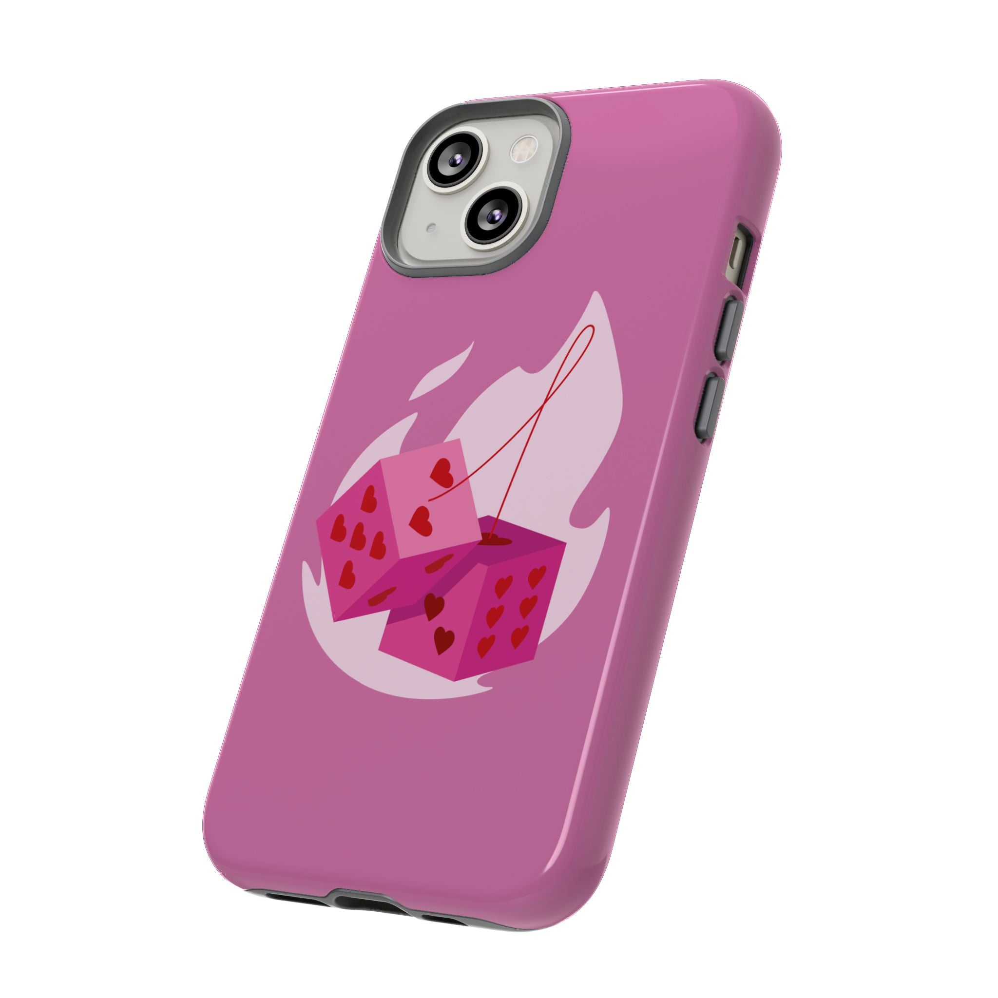 Phone Case, Tough Phone Cover, Heart Design, Cute Cell Accessories, Valentine's Day Gift, Trendy Pink Case