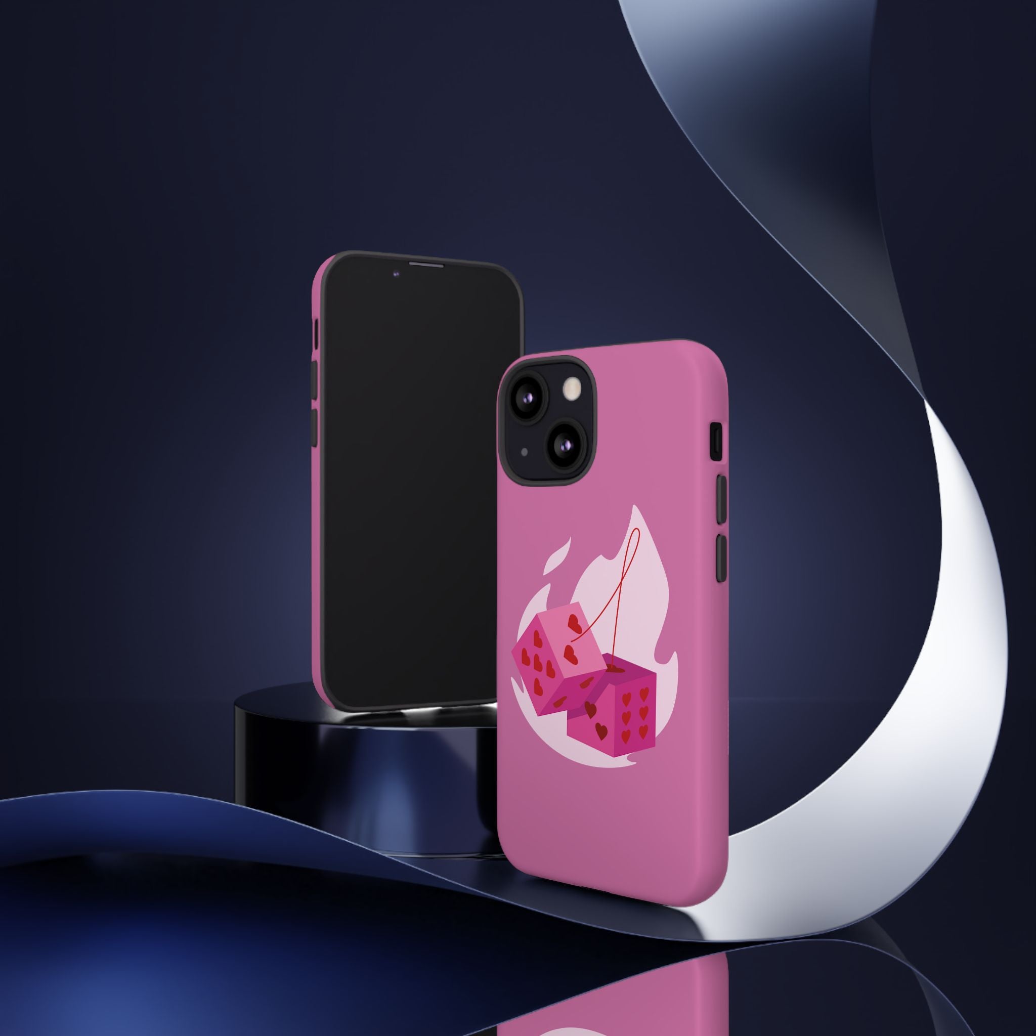 Phone Case, Tough Phone Cover, Heart Design, Cute Cell Accessories, Valentine's Day Gift, Trendy Pink Case