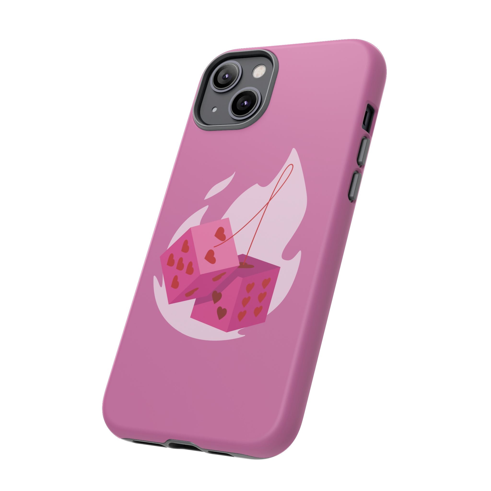Phone Case, Tough Phone Cover, Heart Design, Cute Cell Accessories, Valentine's Day Gift, Trendy Pink Case
