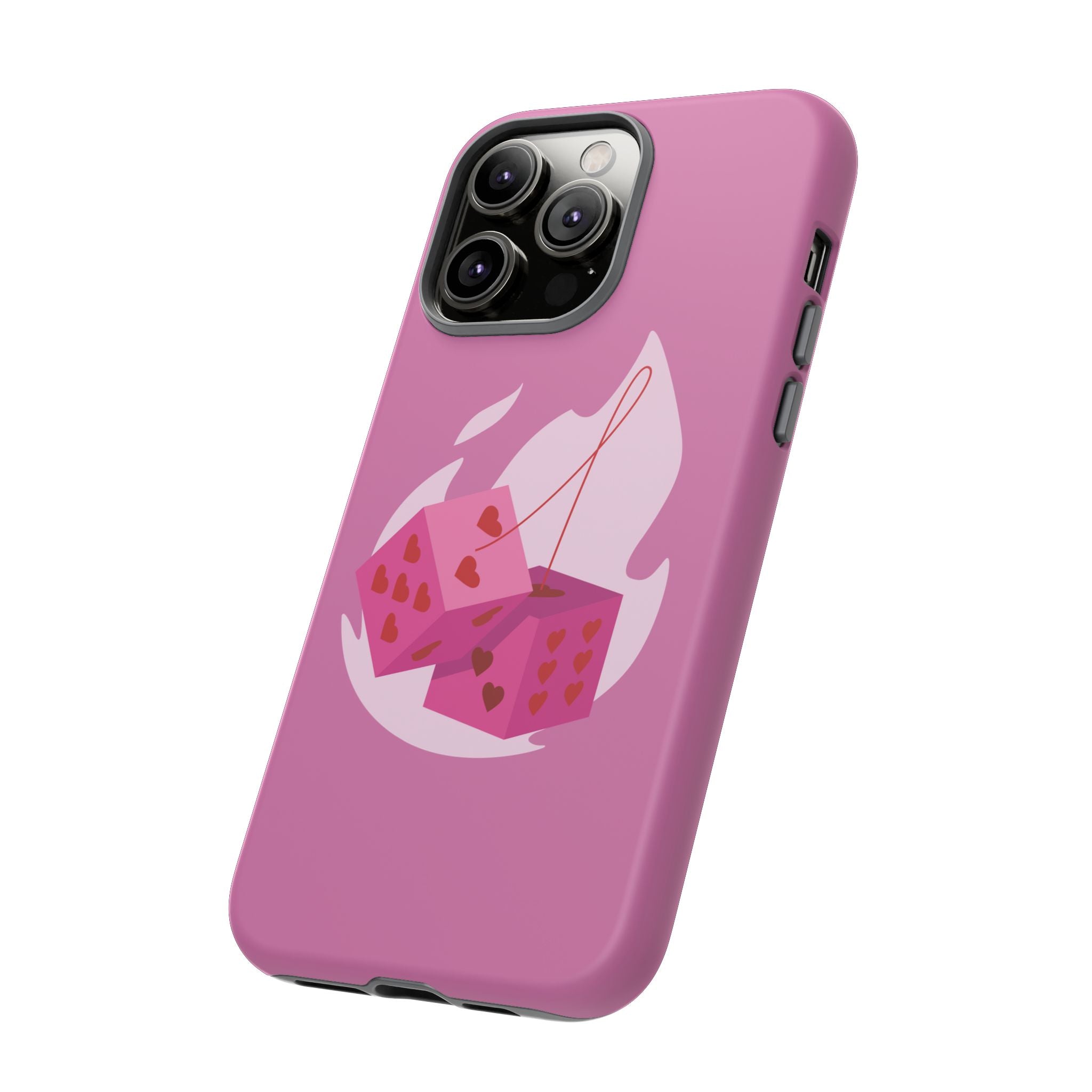 Phone Case, Tough Phone Cover, Heart Design, Cute Cell Accessories, Valentine's Day Gift, Trendy Pink Case