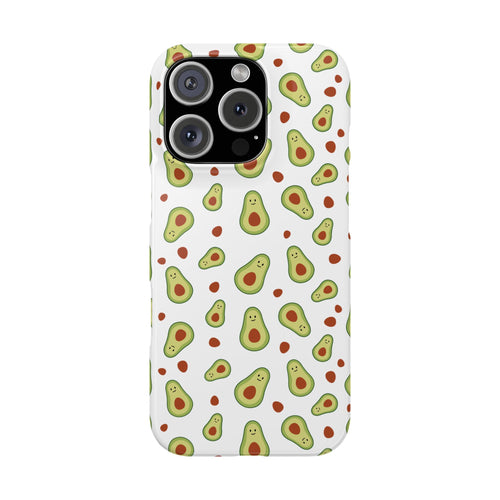 Avocado Pattern Slim Phone Cases, Cute Phone Cover, Trendy Cell Phone Accessory, Gift for Foodies, Fun Avocado Gift