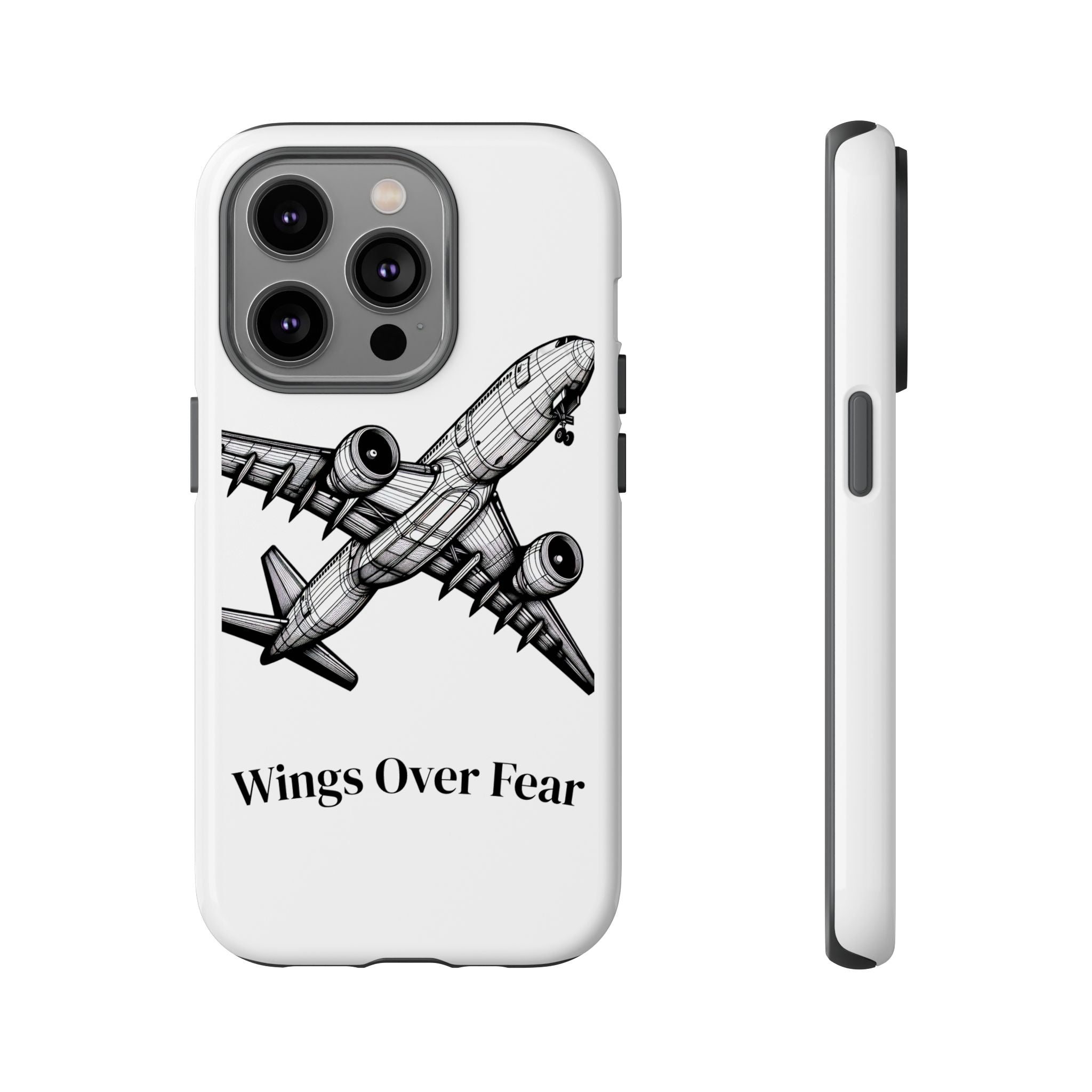 Aviation Phone Case, Inspirational Pilot Gift, Travel Enthusiast Accessory, Unique Airplane Case, Wings Over Fear Design