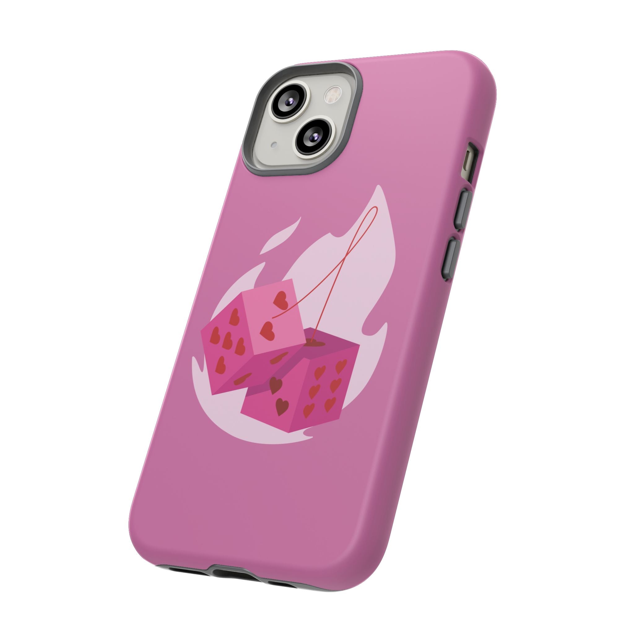 Phone Case, Tough Phone Cover, Heart Design, Cute Cell Accessories, Valentine's Day Gift, Trendy Pink Case