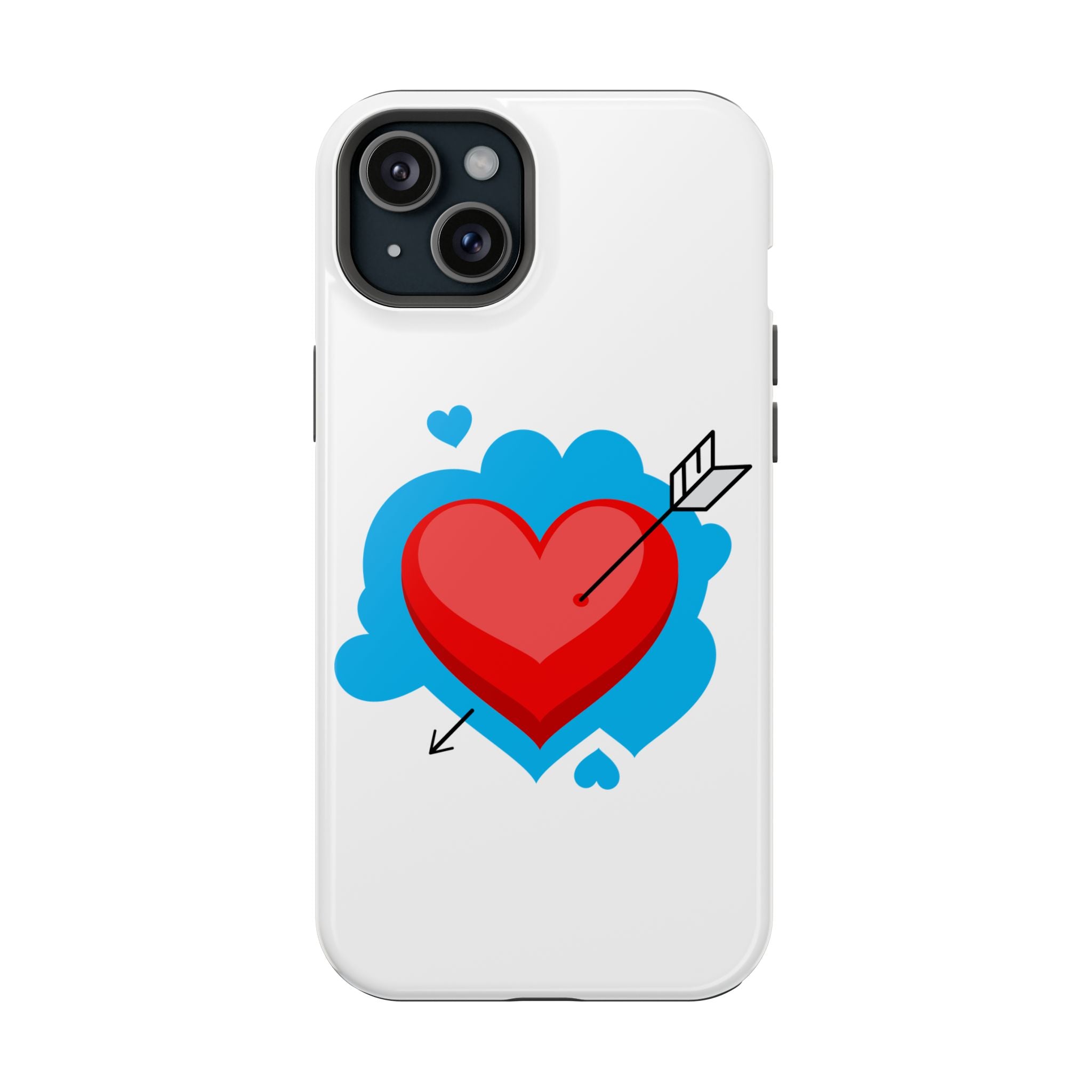 Heart Arrow Impact-Resistant Phone Case, Cute Phone Cover, Valentine's Day Gift, Durable Case, Love Themed Accessory