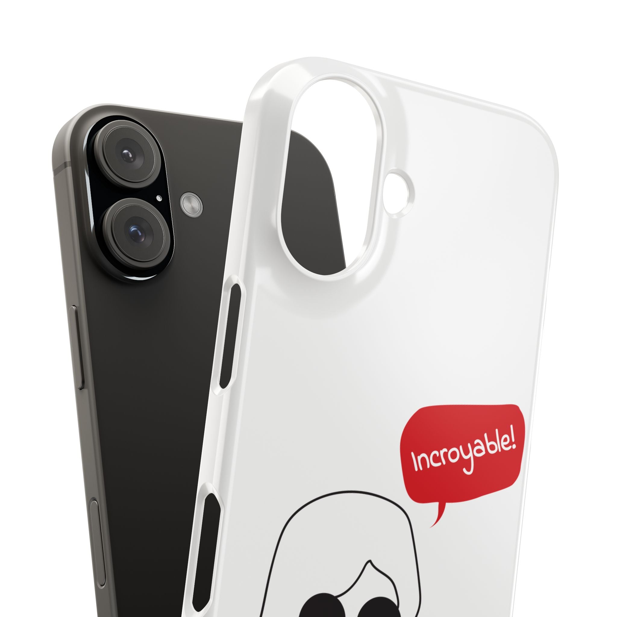Chic Slim Phone Cases with 'Incroyable!' Design, Trendy Cell Phone Holder, Fashion Accessory, Gift for Friends, Modern Phone Protector