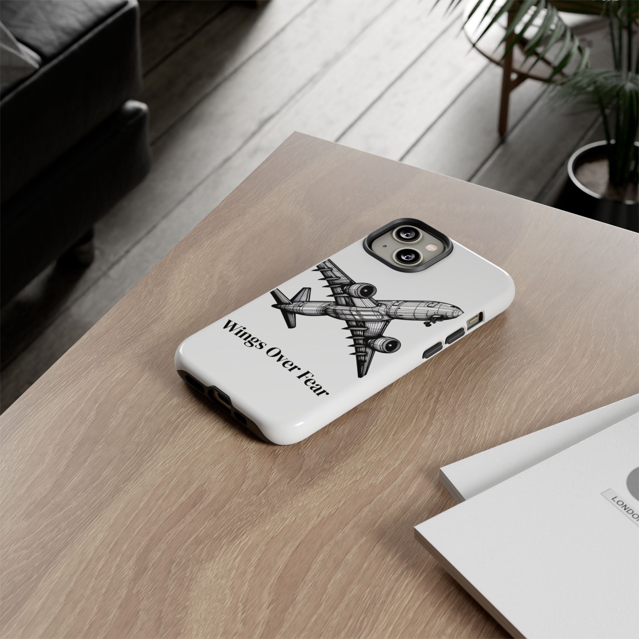 Aviation Phone Case, Inspirational Pilot Gift, Travel Enthusiast Accessory, Unique Airplane Case, Wings Over Fear Design