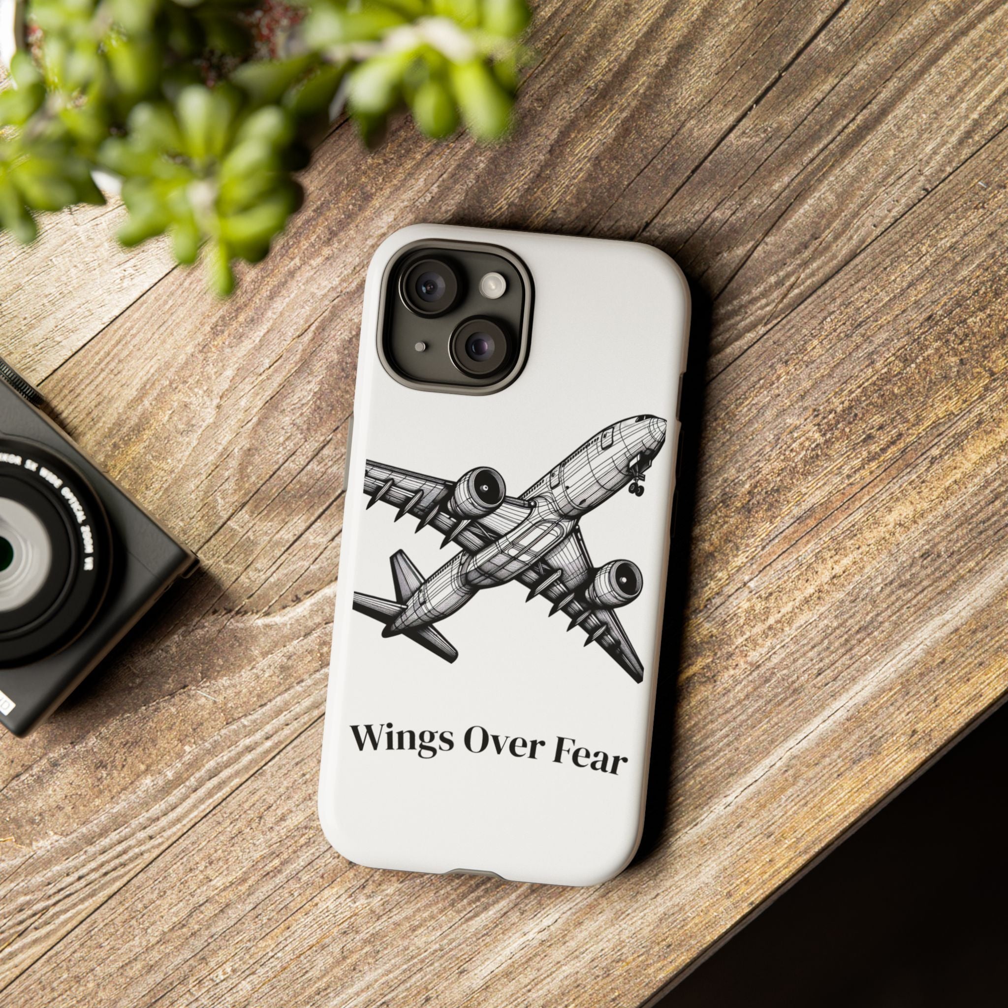 Aviation Phone Case, Inspirational Pilot Gift, Travel Enthusiast Accessory, Unique Airplane Case, Wings Over Fear Design