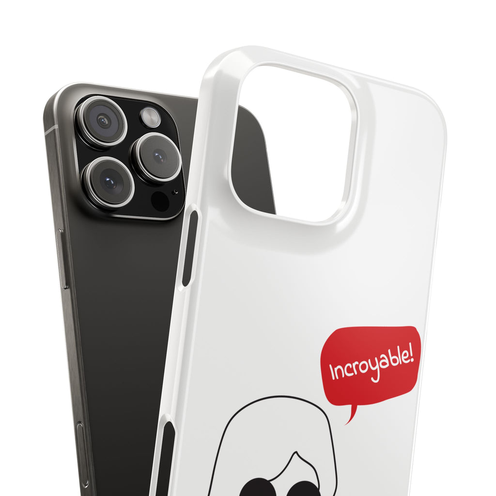 Chic Slim Phone Cases with 'Incroyable!' Design, Trendy Cell Phone Holder, Fashion Accessory, Gift for Friends, Modern Phone Protector
