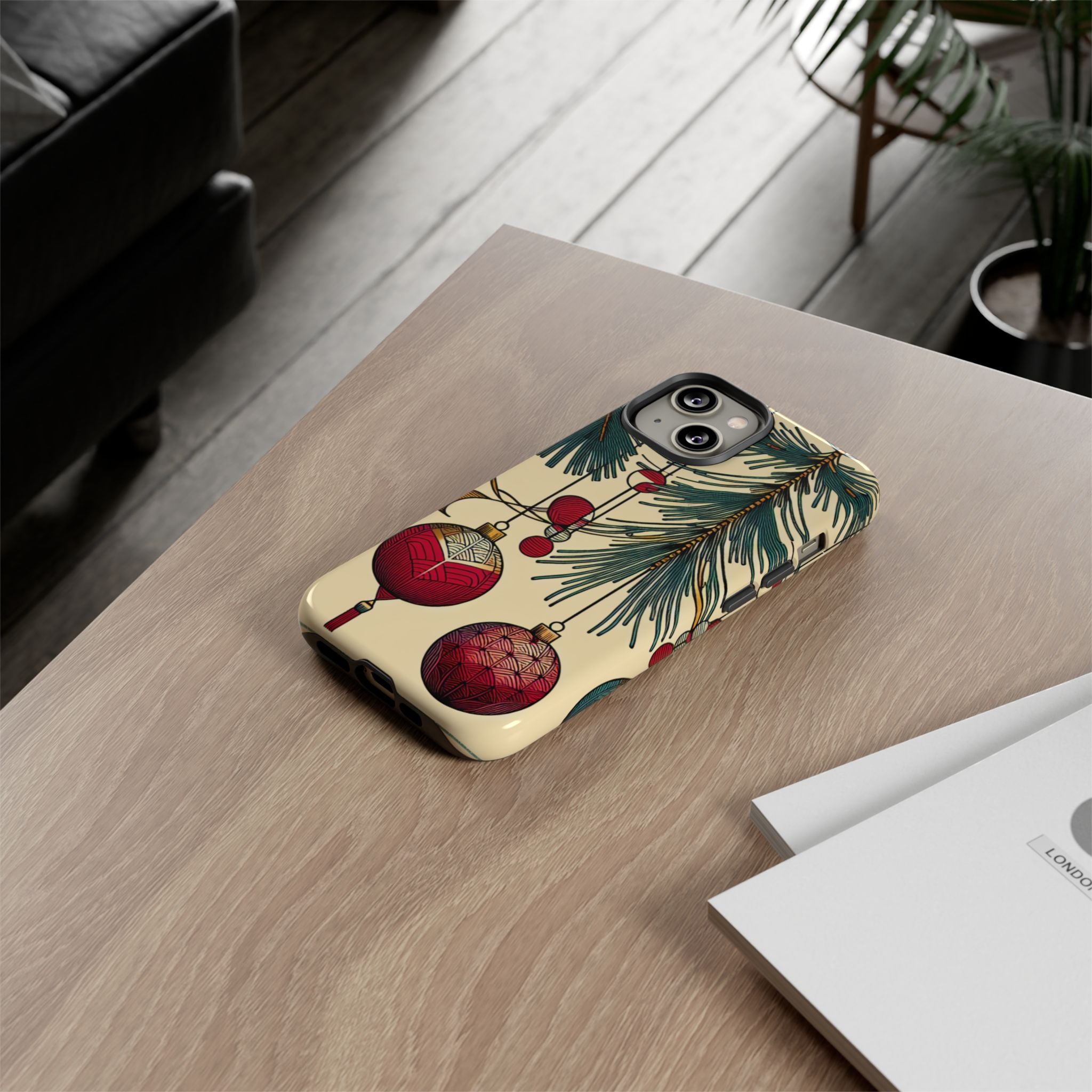 Christmas Phone Case with Ornament Design | Holiday Gift, Festive Mobile Cover, Cute Tough Case, Winter Decoration