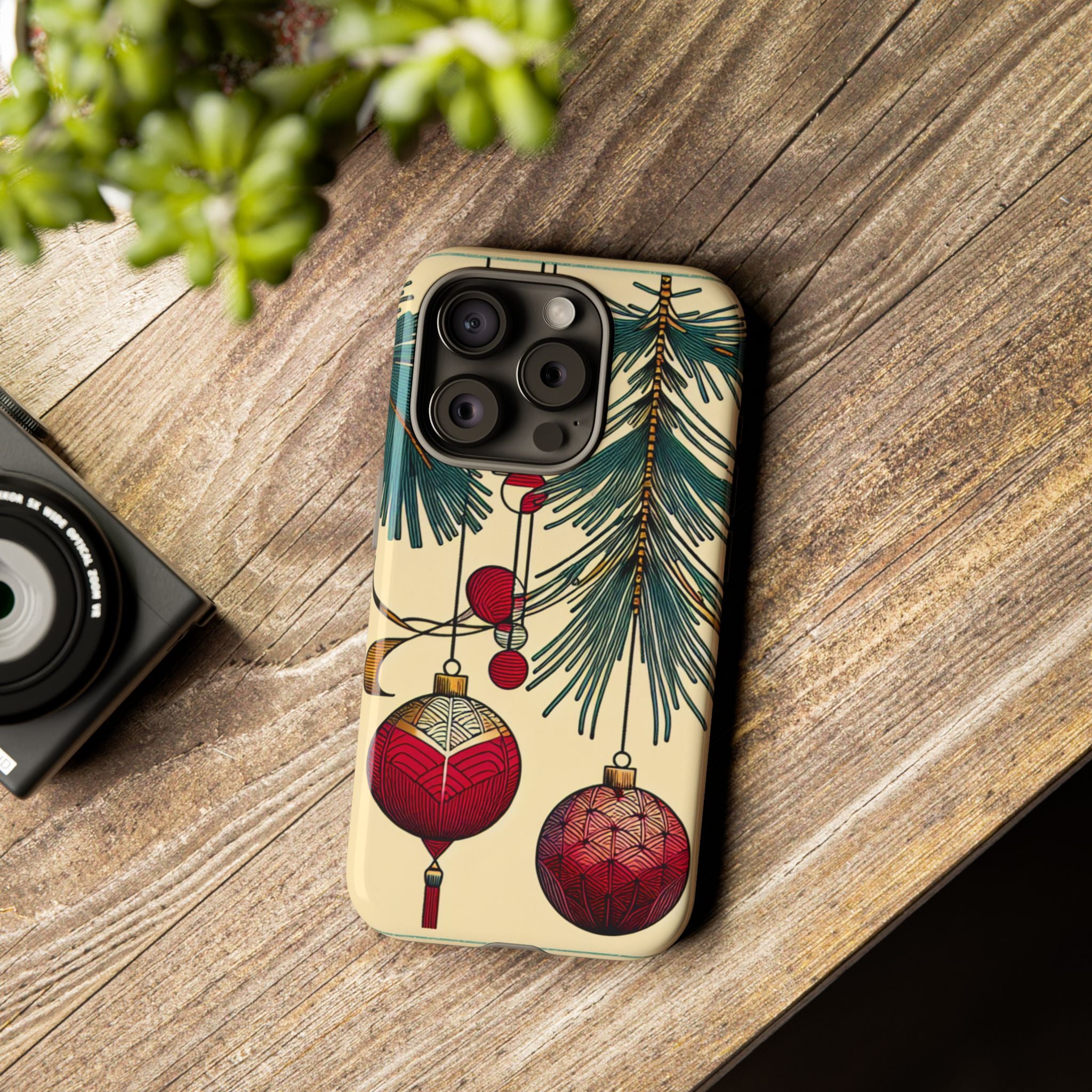 Christmas Phone Case with Ornament Design | Holiday Gift, Festive Mobile Cover, Cute Tough Case, Winter Decoration