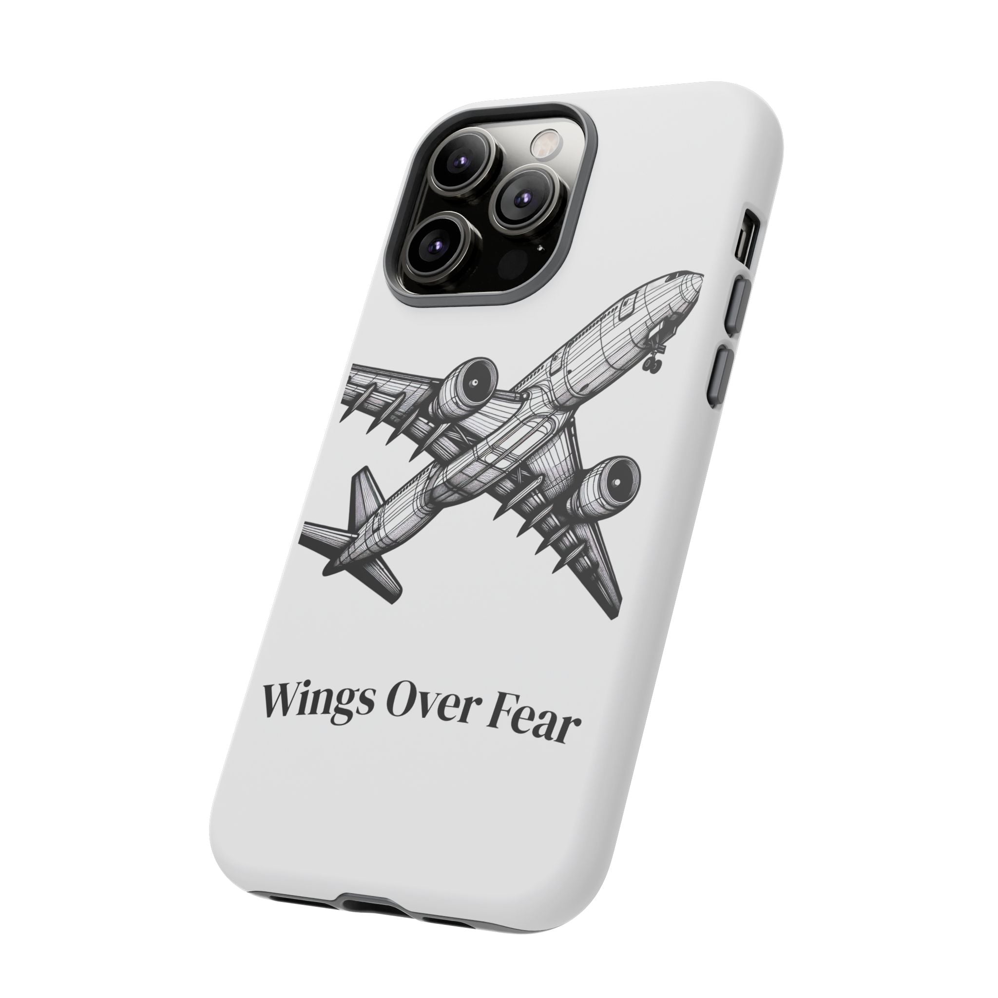 Aviation Phone Case, Inspirational Pilot Gift, Travel Enthusiast Accessory, Unique Airplane Case, Wings Over Fear Design