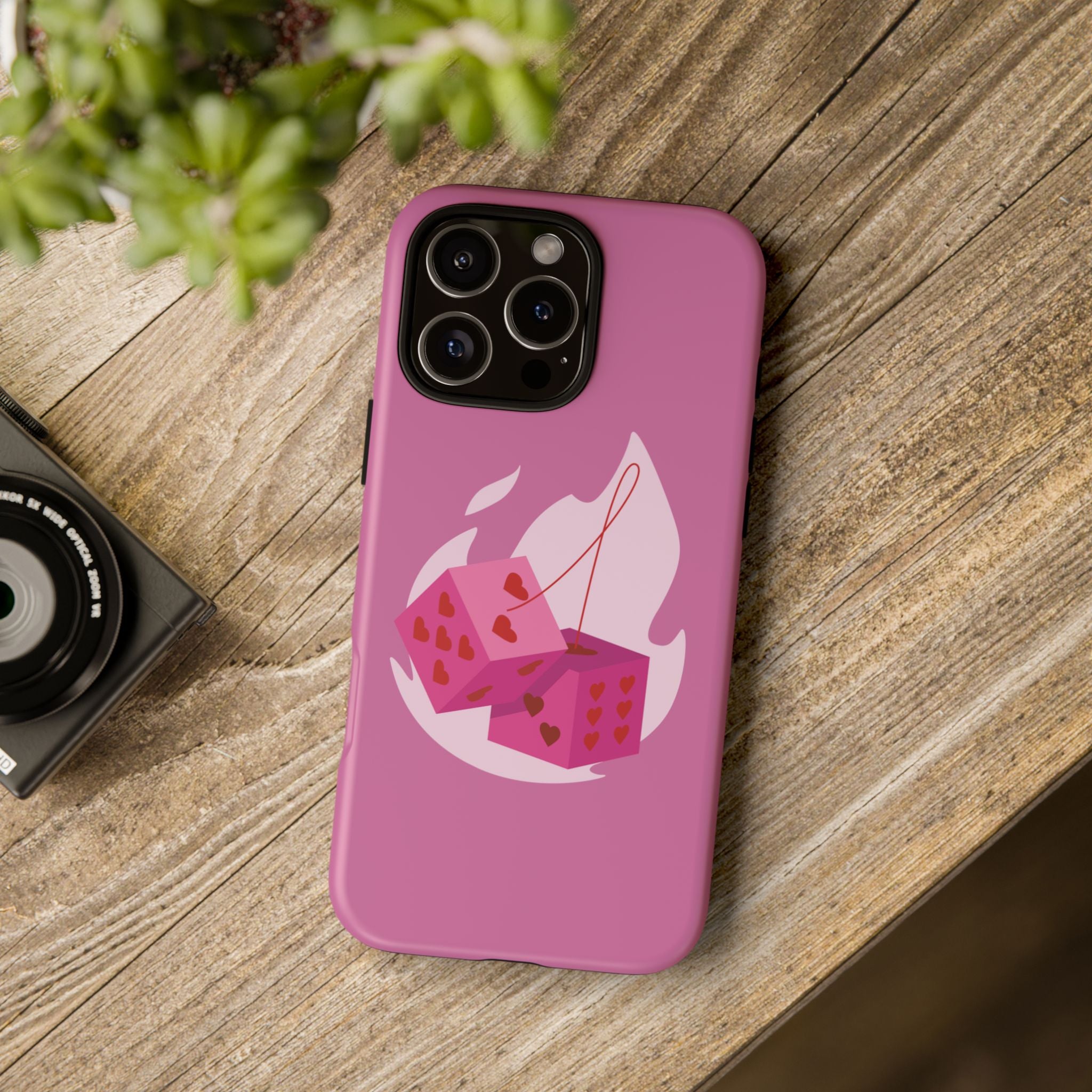Phone Case, Tough Phone Cover, Heart Design, Cute Cell Accessories, Valentine's Day Gift, Trendy Pink Case
