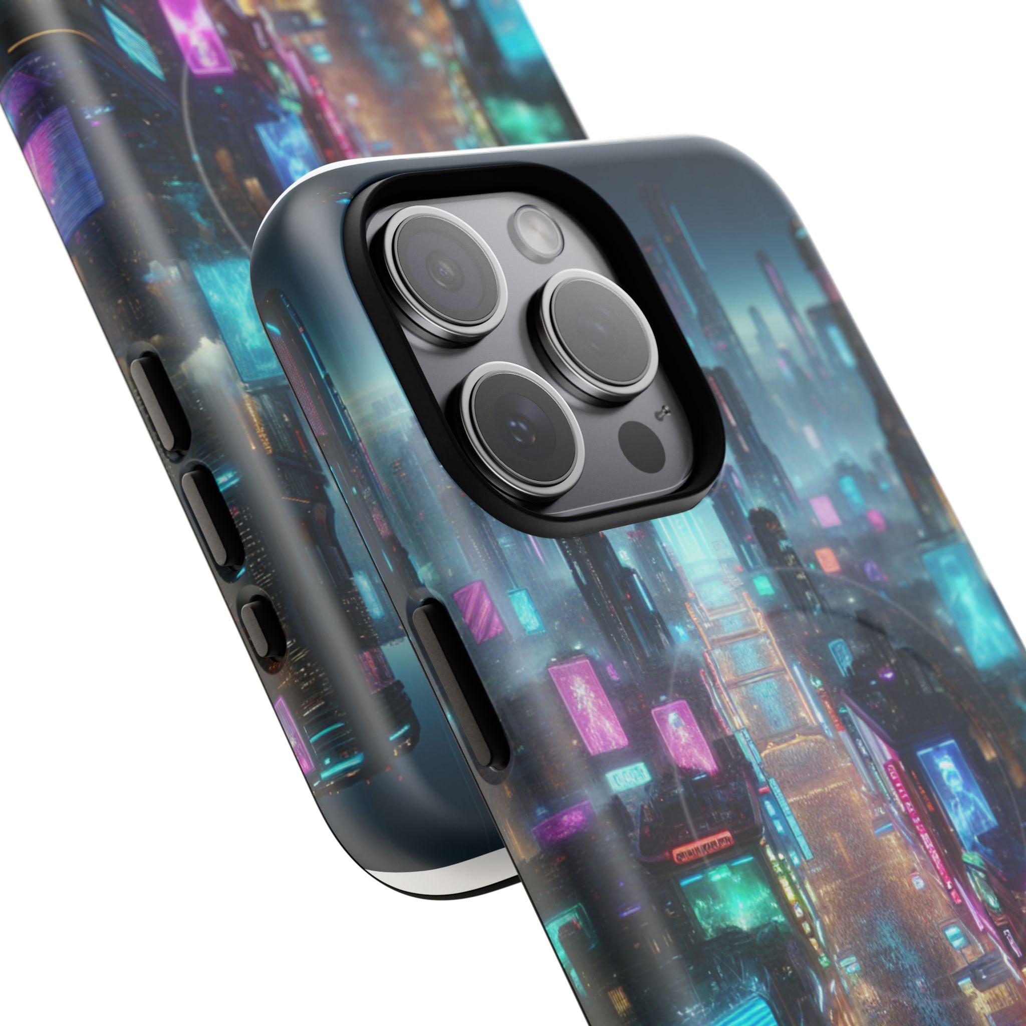 Futuristic Cityscape Phone Case, Tough Magnetic Cases, Urban Aesthetic, Tech Accessories, Gifts for Tech Lovers, Holiday Phone Cases