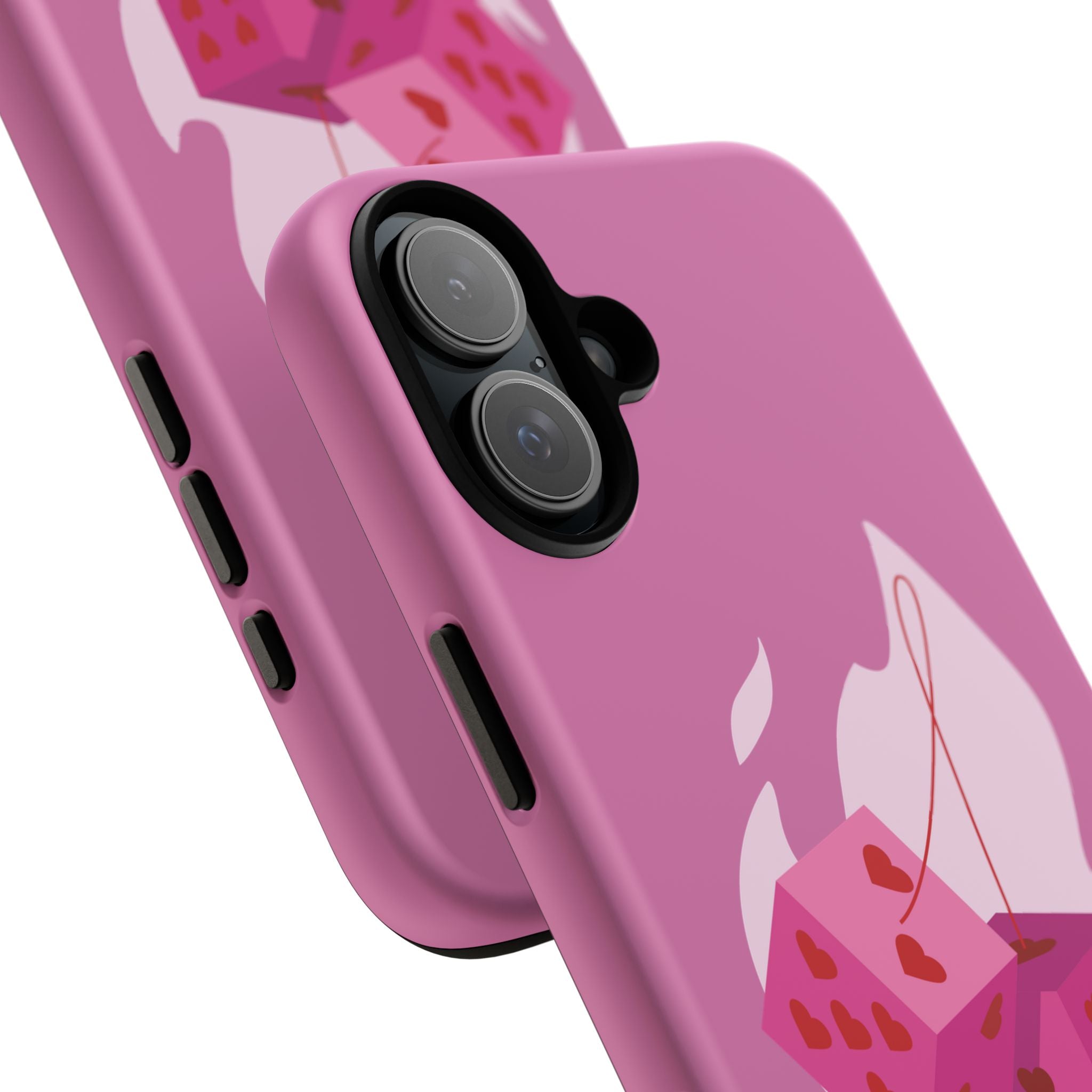 Phone Case, Tough Phone Cover, Heart Design, Cute Cell Accessories, Valentine's Day Gift, Trendy Pink Case