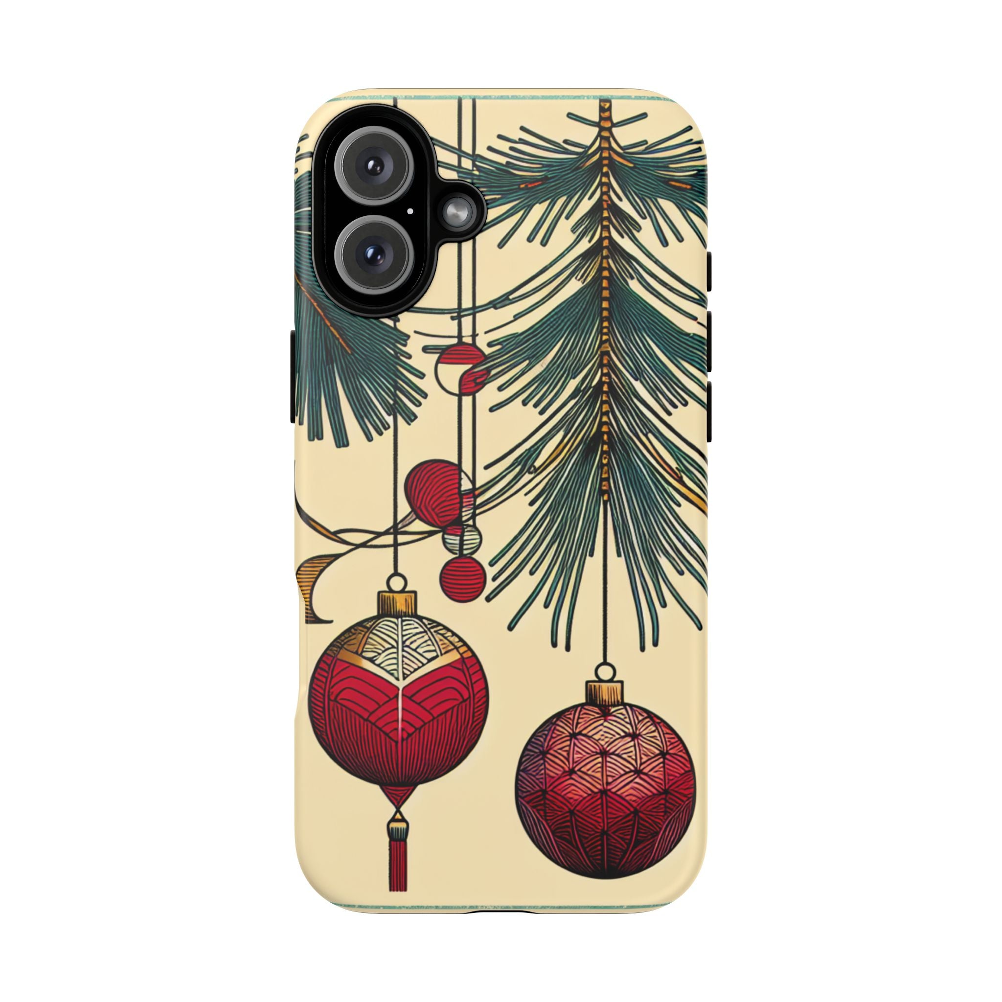 Christmas Phone Case with Ornament Design | Holiday Gift, Festive Mobile Cover, Cute Tough Case, Winter Decoration