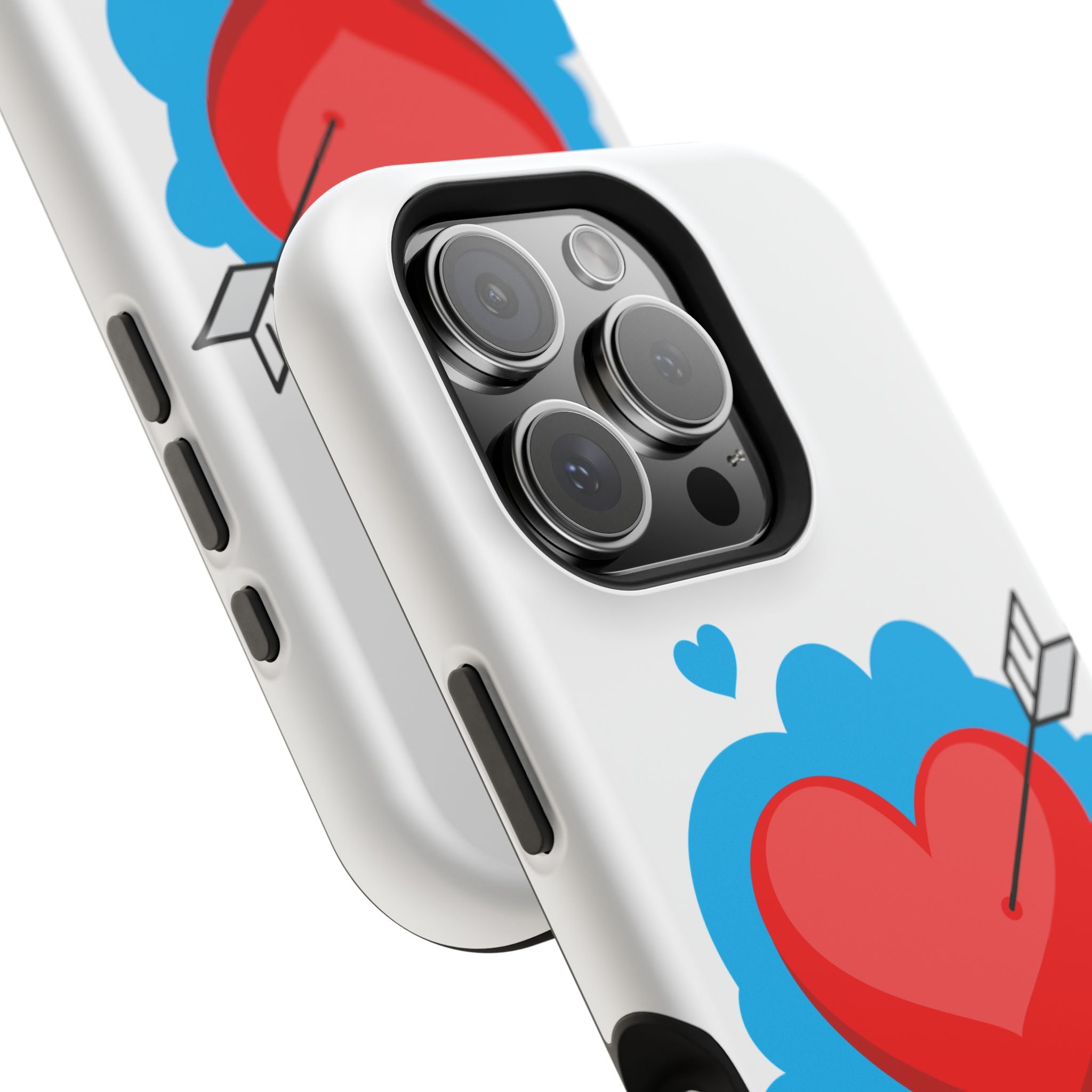 Heart Arrow Impact-Resistant Phone Case, Cute Phone Cover, Valentine's Day Gift, Durable Case, Love Themed Accessory