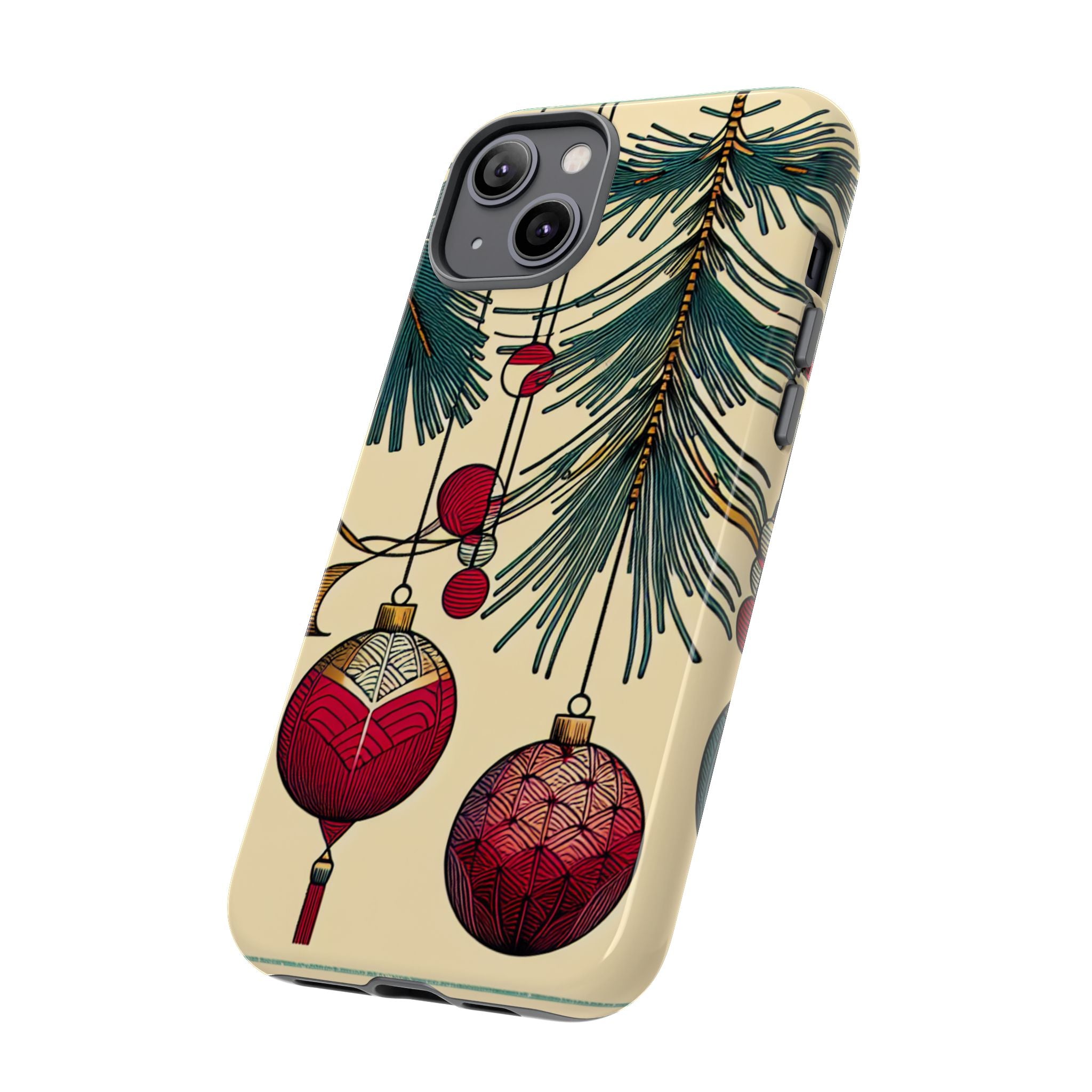 Christmas Phone Case with Ornament Design | Holiday Gift, Festive Mobile Cover, Cute Tough Case, Winter Decoration