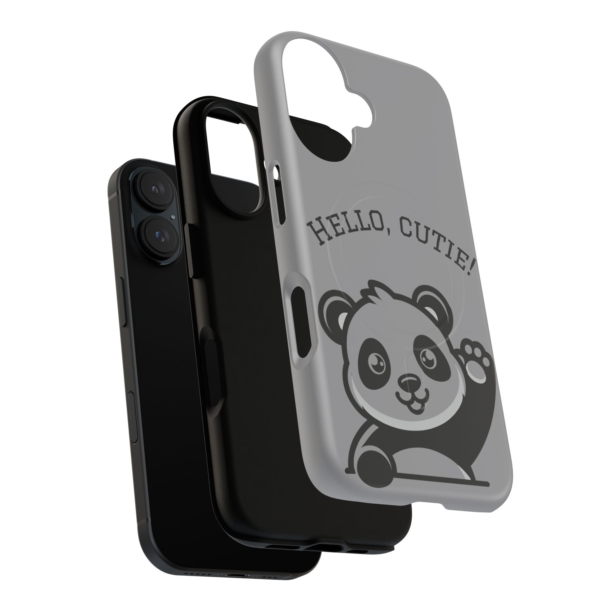 Cute Panda Phone Case, Tough Magnetic Cases for iPhone, Hello Cutie Design, Fun Gift for Kids, Unique Tech Accessories