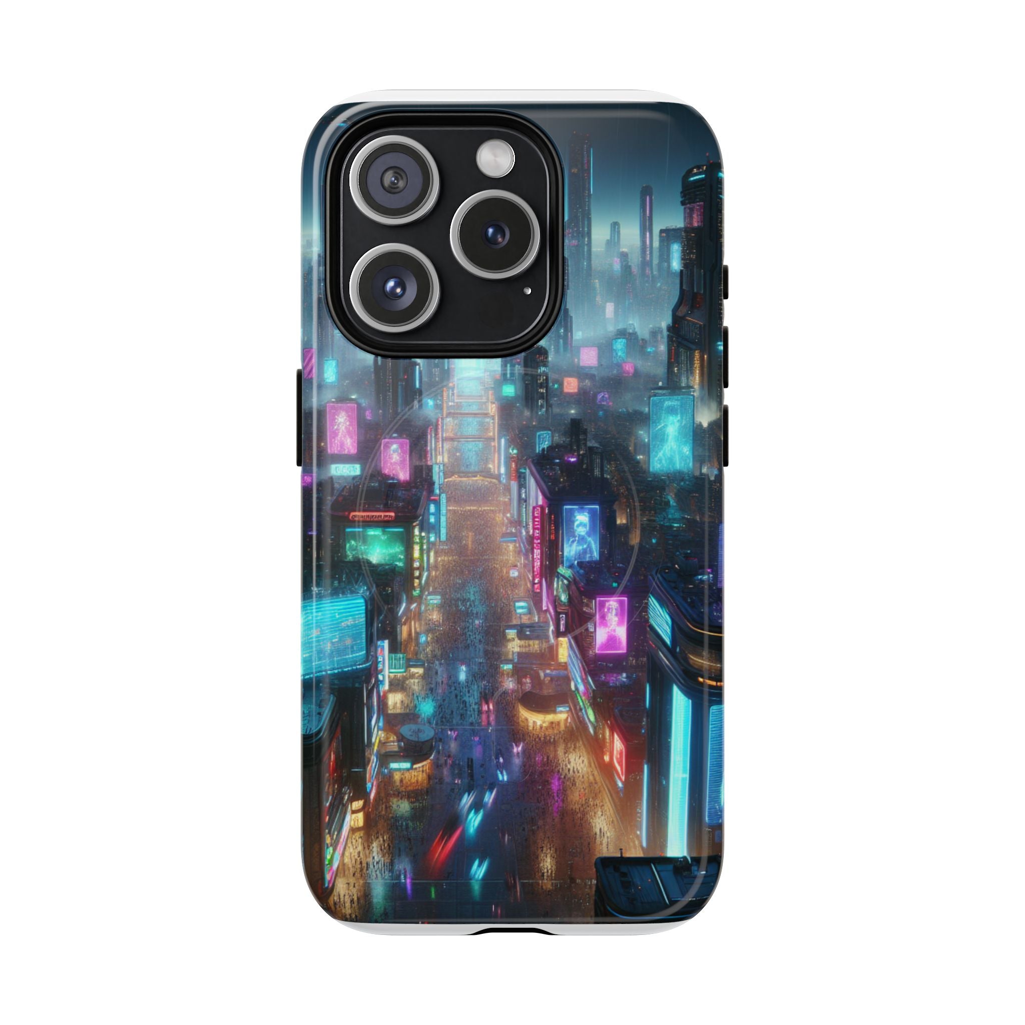 Futuristic Cityscape Phone Case, Tough Magnetic Cases, Urban Aesthetic, Tech Accessories, Gifts for Tech Lovers, Holiday Phone Cases