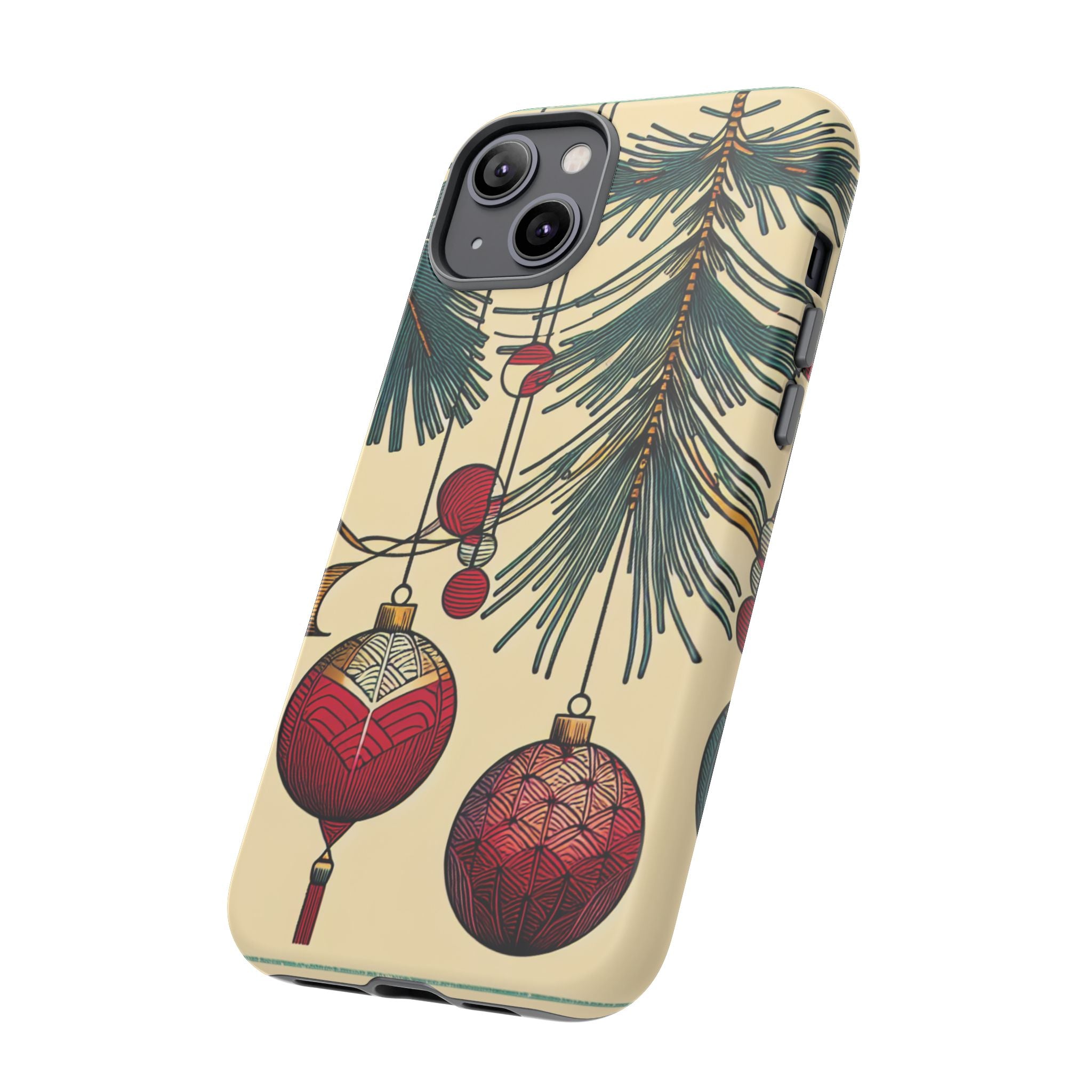 Christmas Phone Case with Ornament Design | Holiday Gift, Festive Mobile Cover, Cute Tough Case, Winter Decoration