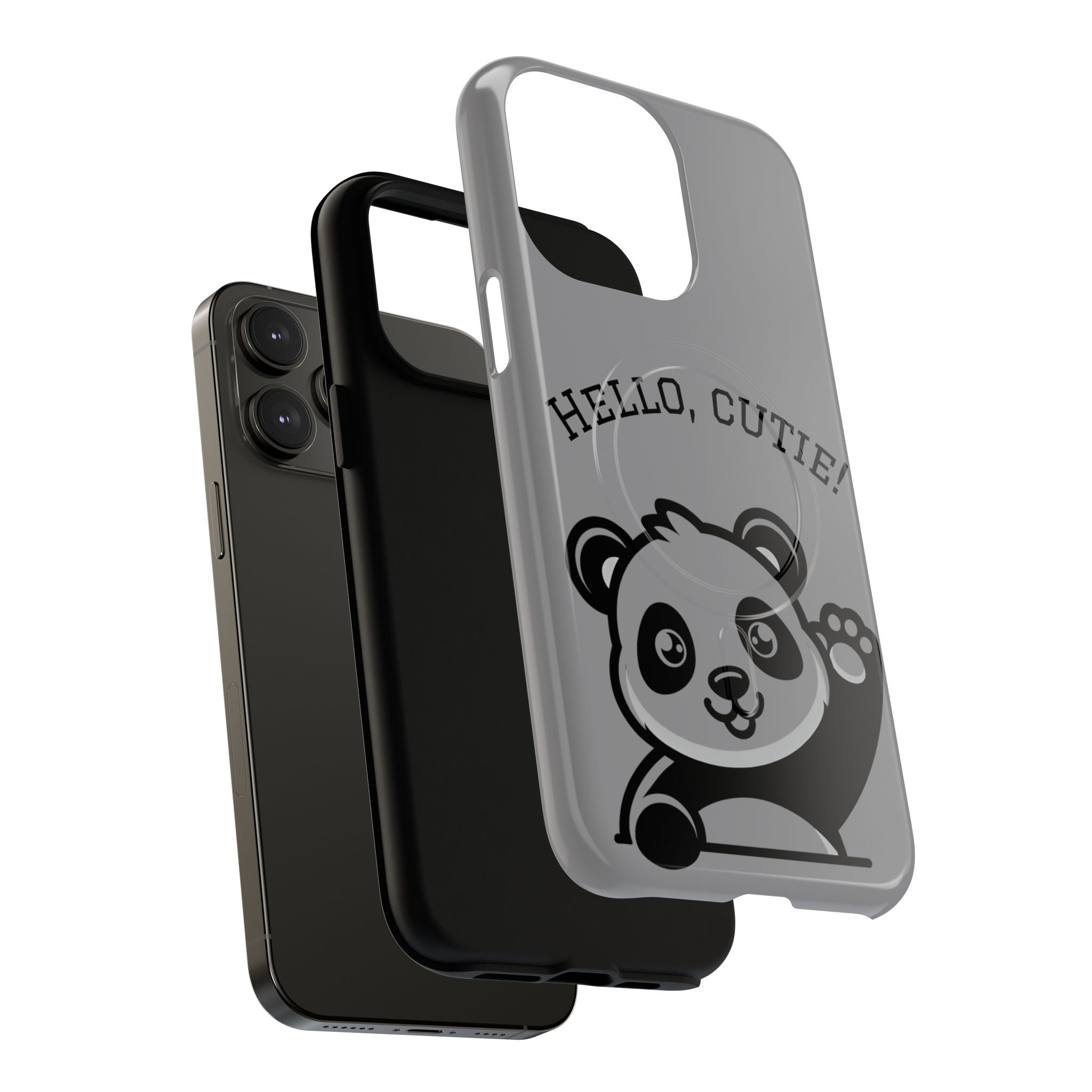 Cute Panda Phone Case, Tough Magnetic Cases for iPhone, Hello Cutie Design, Fun Gift for Kids, Unique Tech Accessories