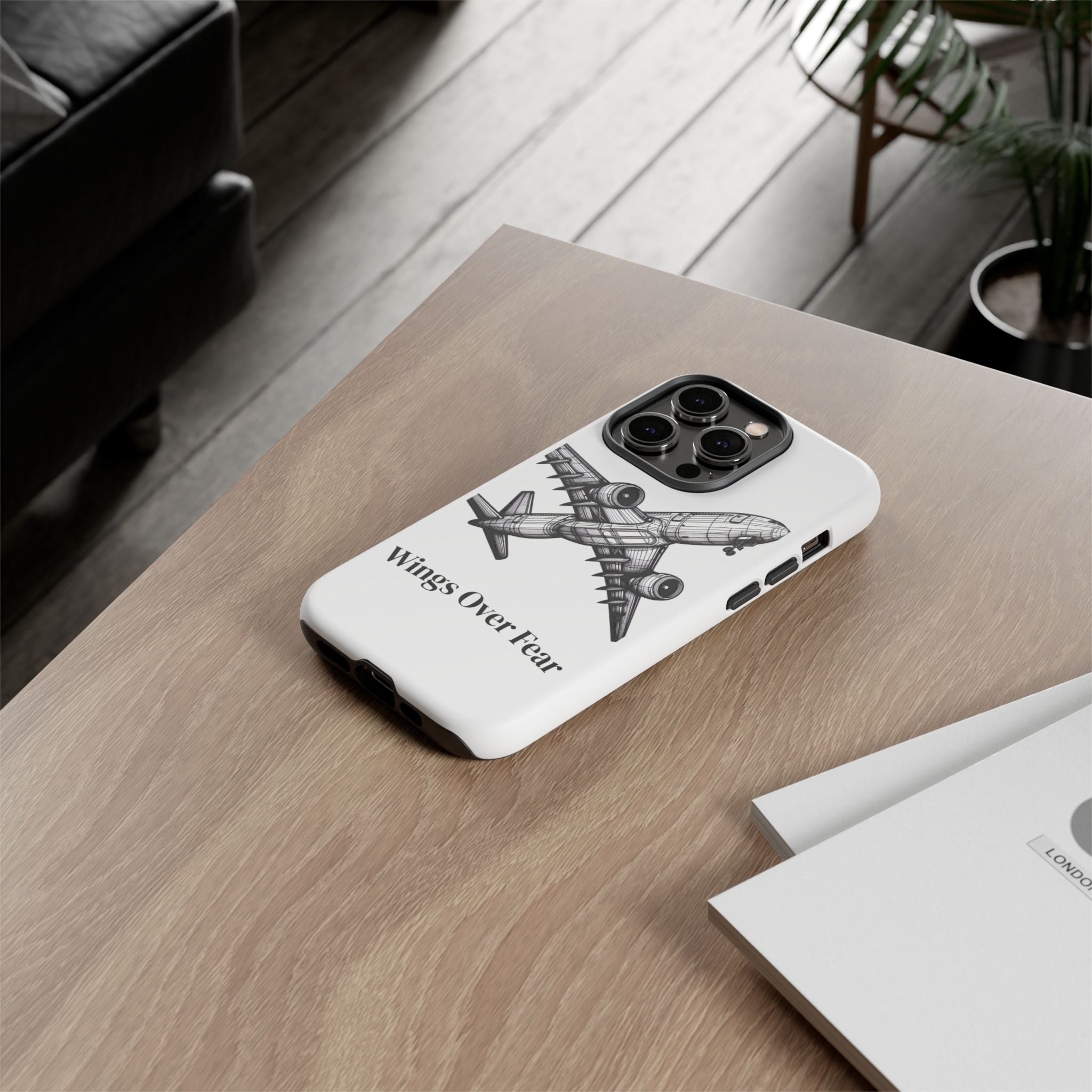 Aviation Phone Case, Inspirational Pilot Gift, Travel Enthusiast Accessory, Unique Airplane Case, Wings Over Fear Design