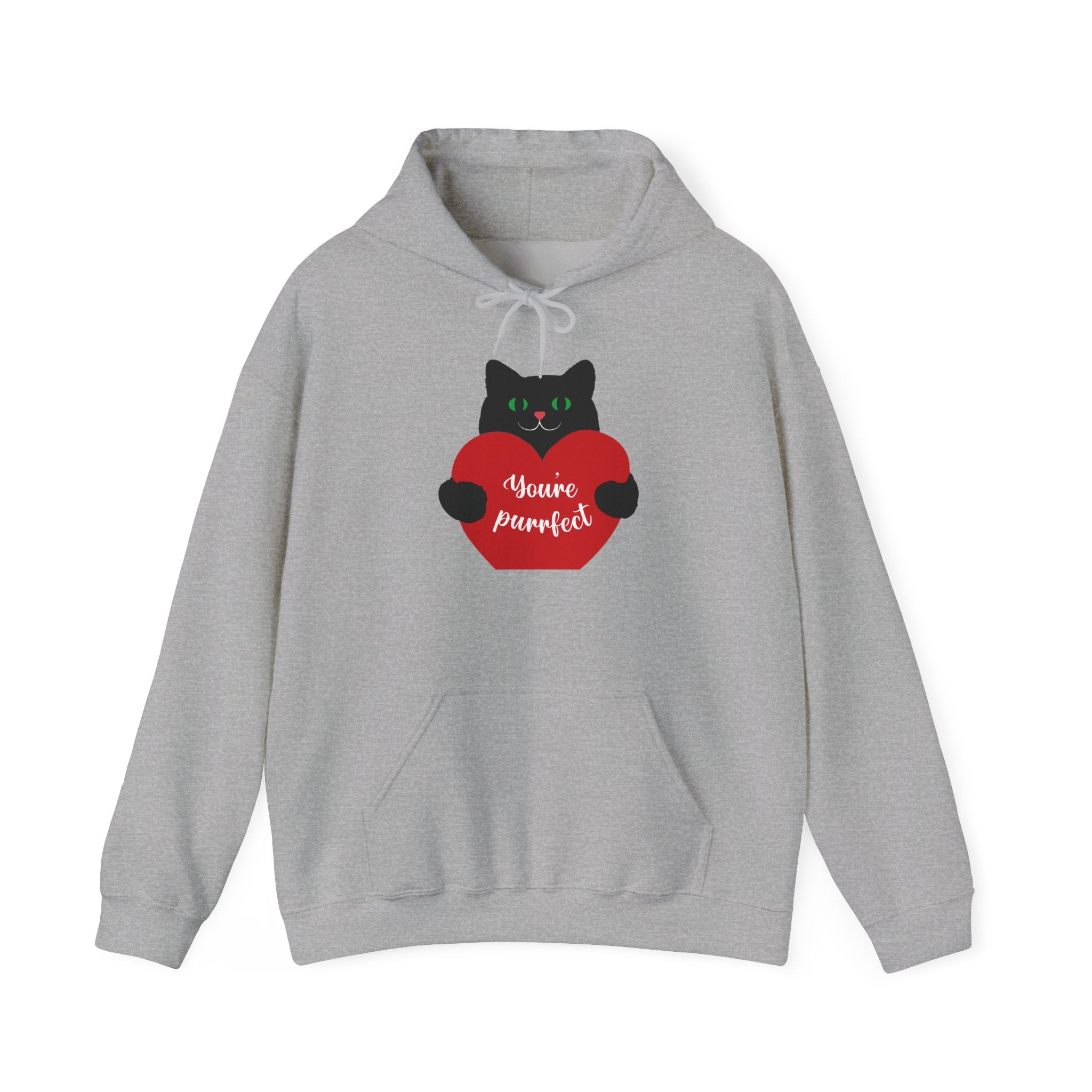 Purrfect Love Hoodie - Cozy Cat Sweatshirt for Pet Lovers, Valentine's Day, Gifts for Cat Owners, Cute Animal Apparel