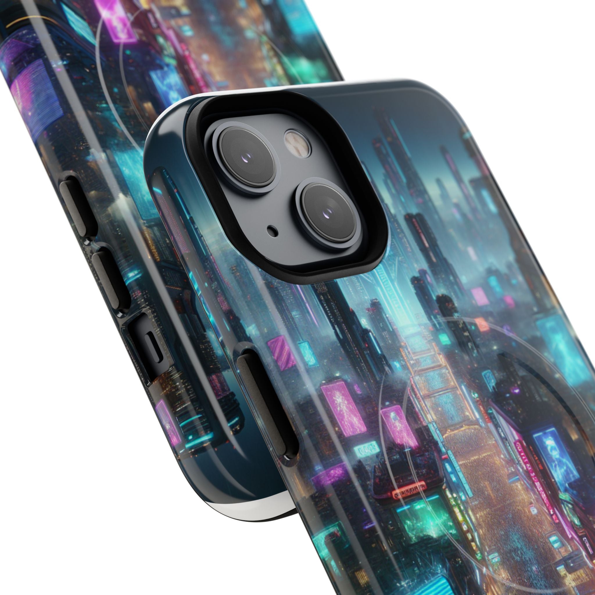 Futuristic Cityscape Phone Case, Tough Magnetic Cases, Urban Aesthetic, Tech Accessories, Gifts for Tech Lovers, Holiday Phone Cases