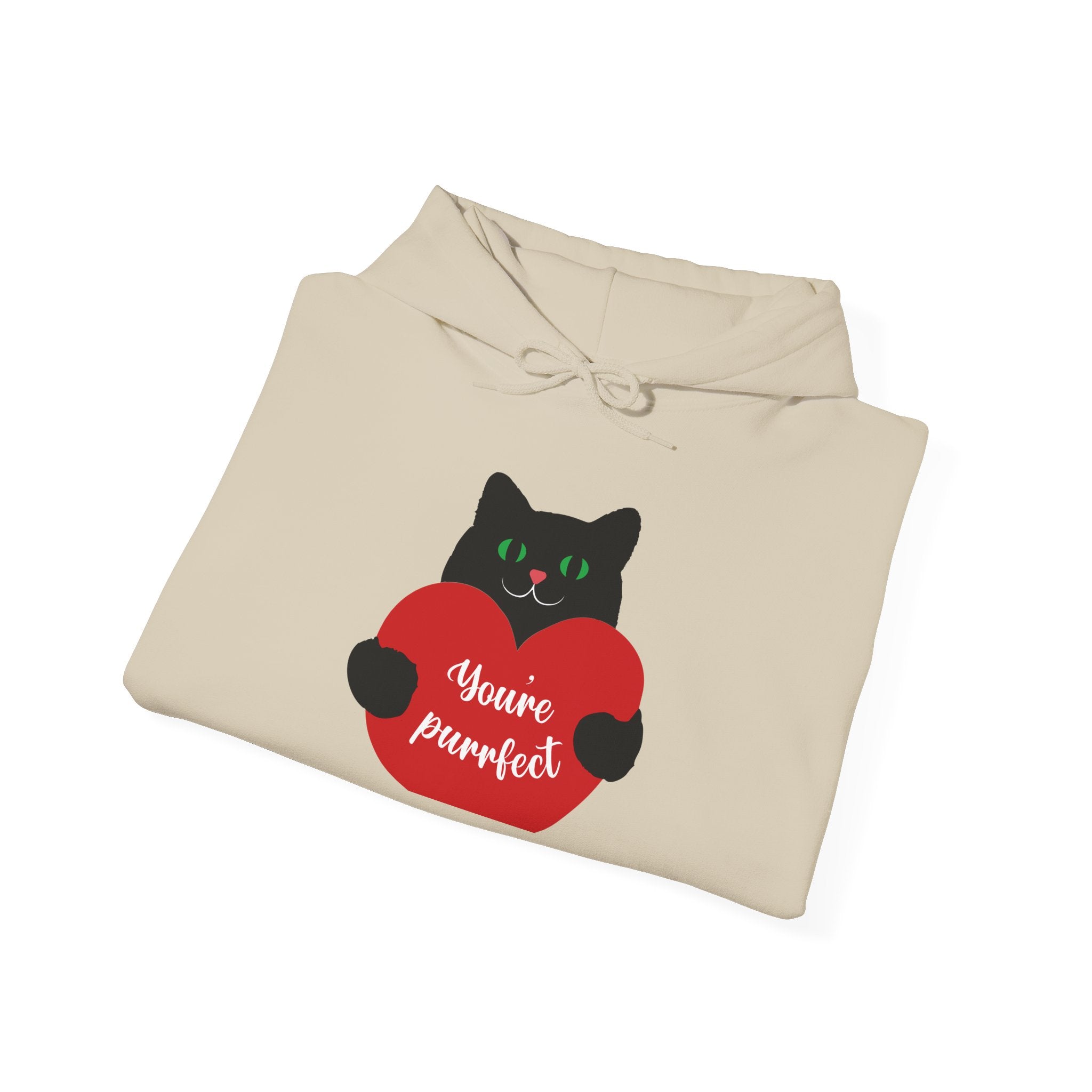 Purrfect Love Hoodie - Cozy Cat Sweatshirt for Pet Lovers, Valentine's Day, Gifts for Cat Owners, Cute Animal Apparel