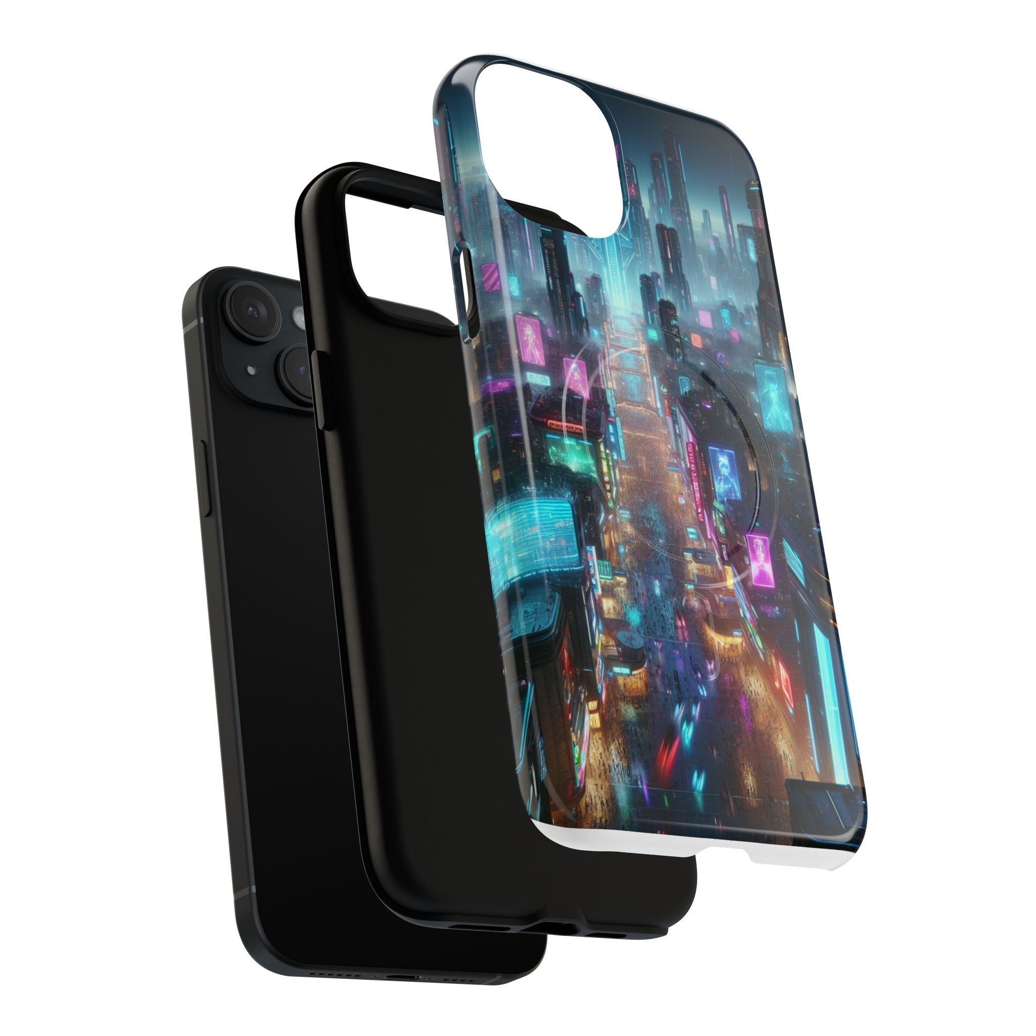 Futuristic Cityscape Phone Case, Tough Magnetic Cases, Urban Aesthetic, Tech Accessories, Gifts for Tech Lovers, Holiday Phone Cases