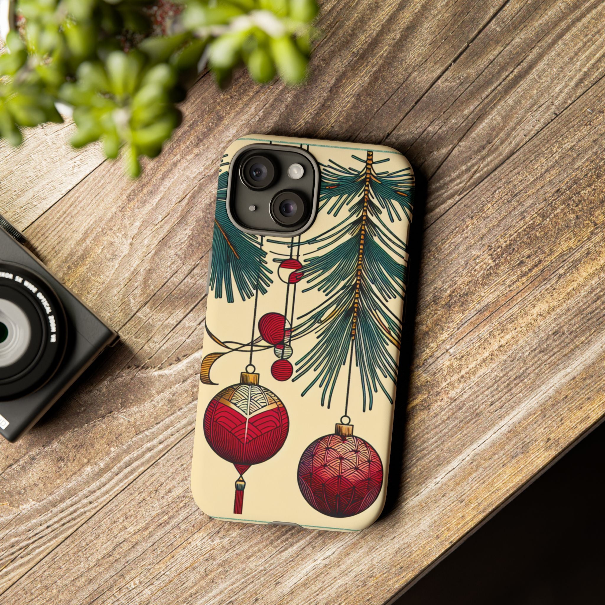 Christmas Phone Case with Ornament Design | Holiday Gift, Festive Mobile Cover, Cute Tough Case, Winter Decoration
