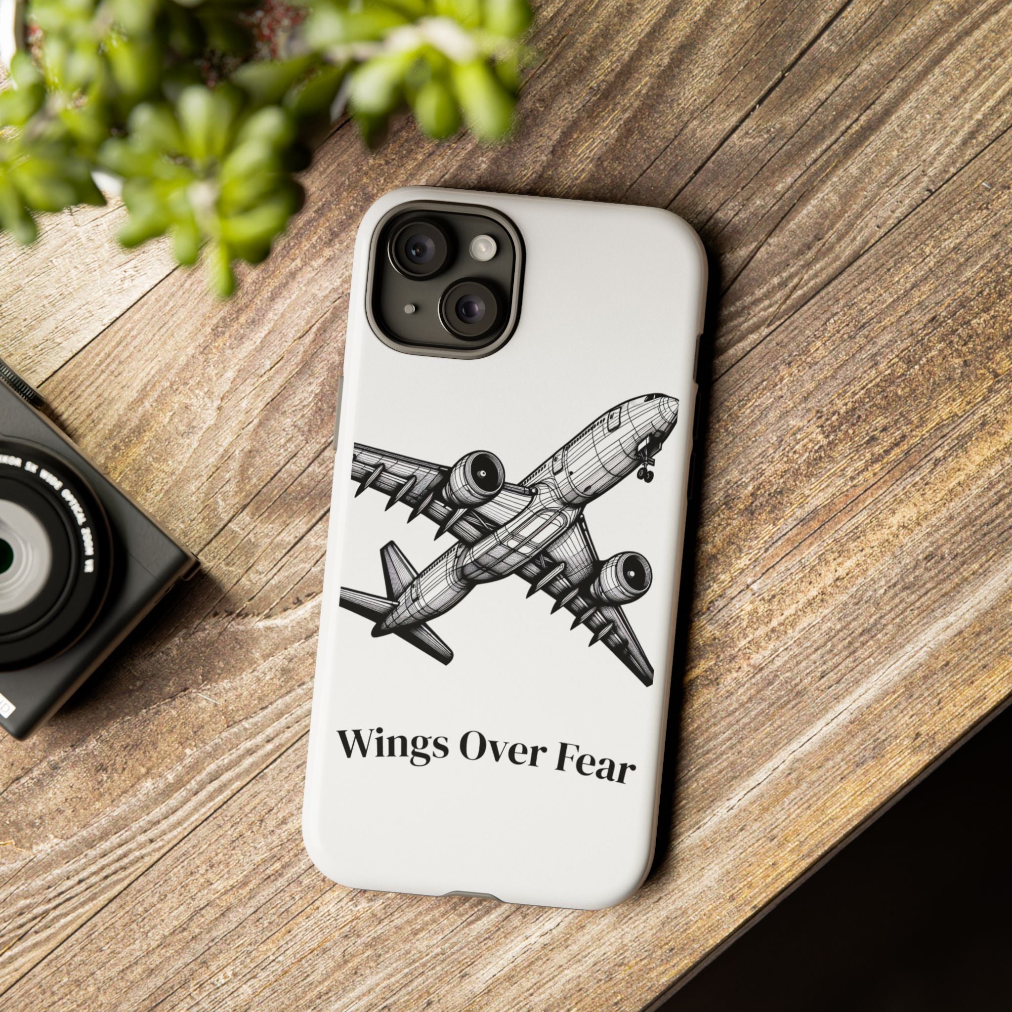 Aviation Phone Case, Inspirational Pilot Gift, Travel Enthusiast Accessory, Unique Airplane Case, Wings Over Fear Design