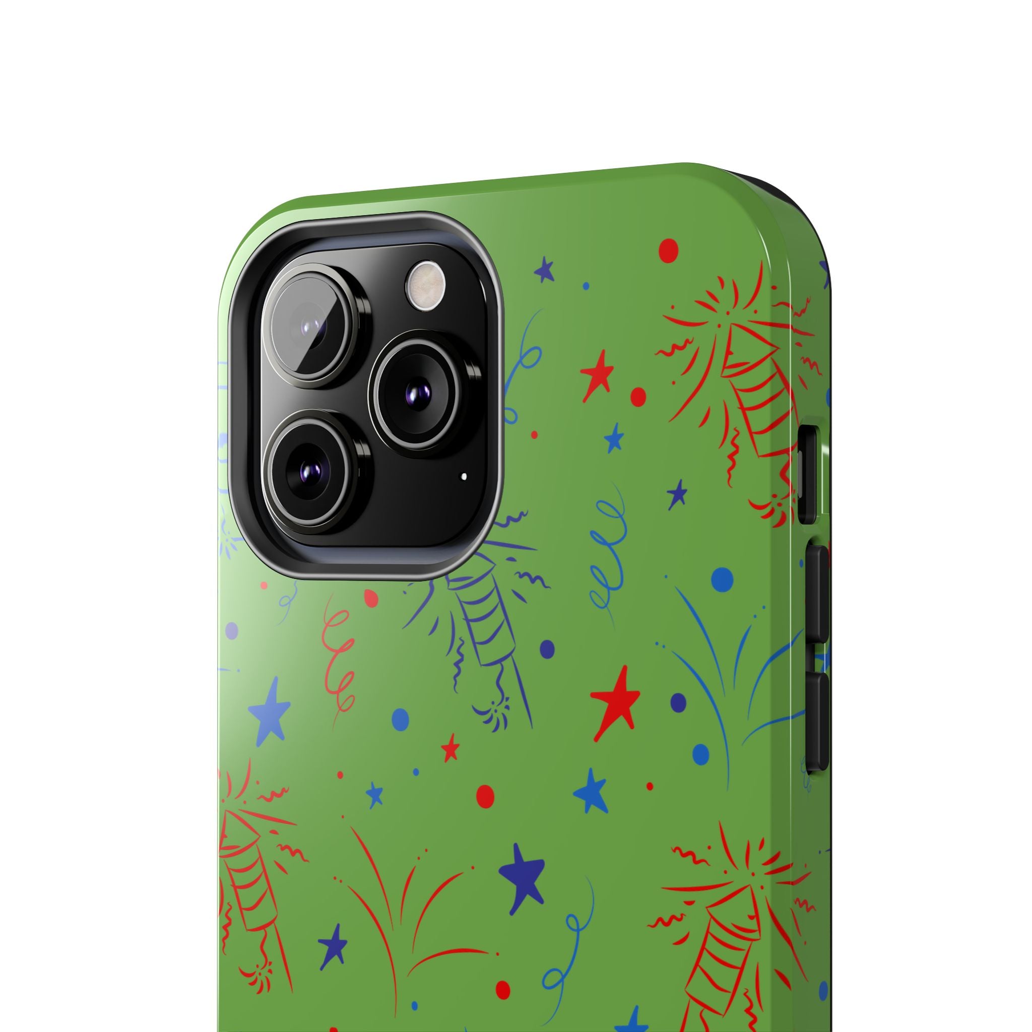 Celebratory Tough Phone Cases, Festive Phone Cover, Fireworks Phone Protector, Green Party Case, Holiday Mobile Case