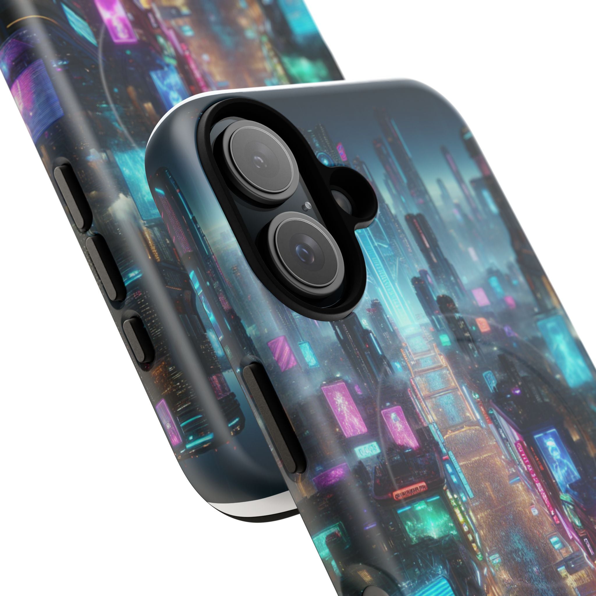 Futuristic Cityscape Phone Case, Tough Magnetic Cases, Urban Aesthetic, Tech Accessories, Gifts for Tech Lovers, Holiday Phone Cases