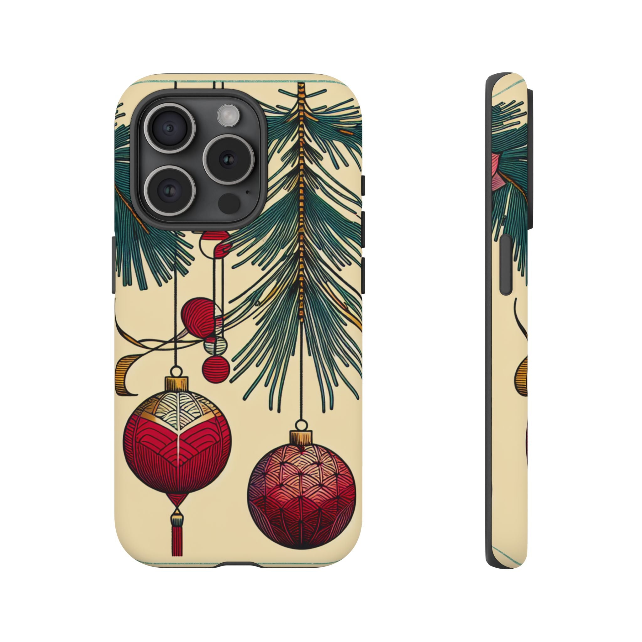 Christmas Phone Case with Ornament Design | Holiday Gift, Festive Mobile Cover, Cute Tough Case, Winter Decoration