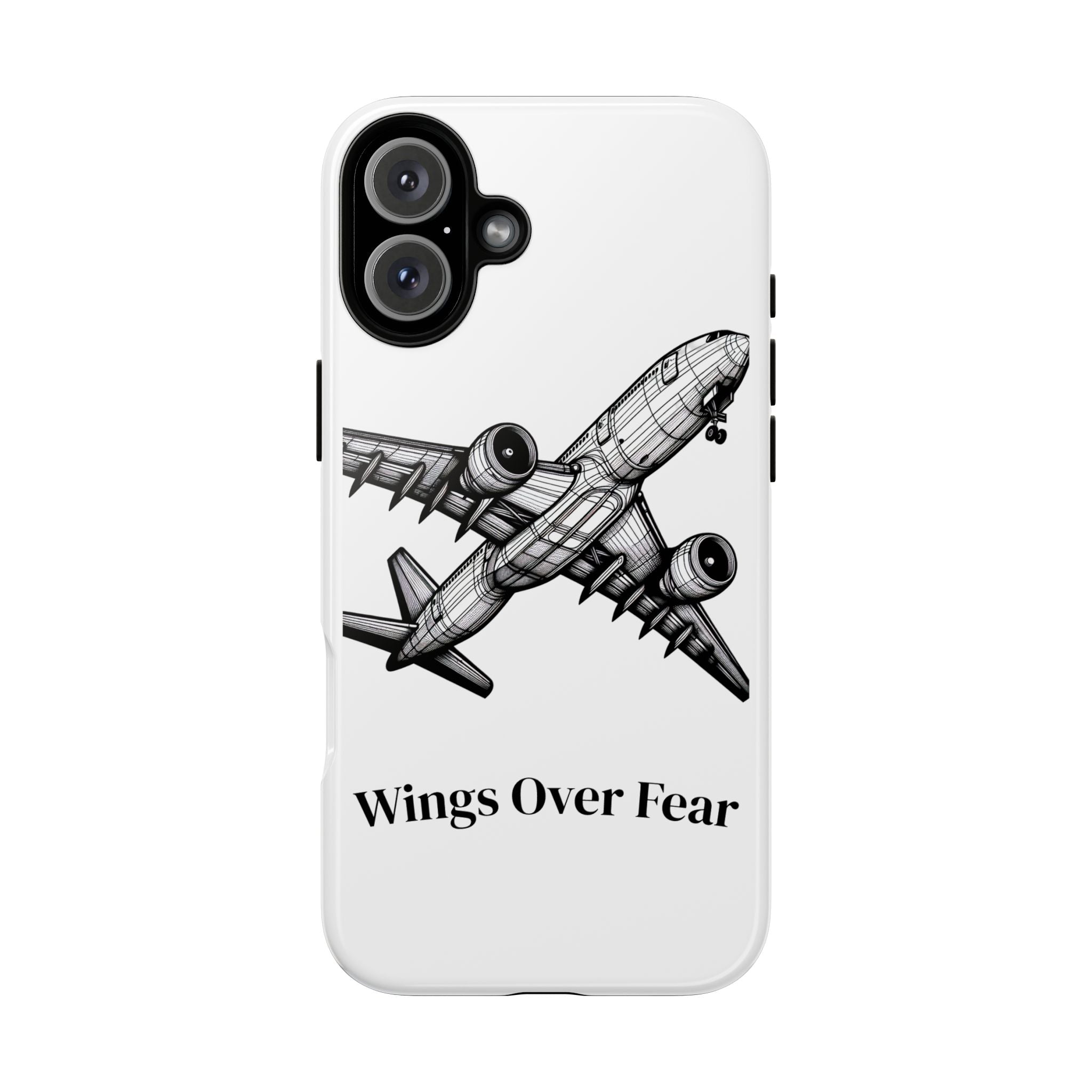 Aviation Phone Case, Inspirational Pilot Gift, Travel Enthusiast Accessory, Unique Airplane Case, Wings Over Fear Design