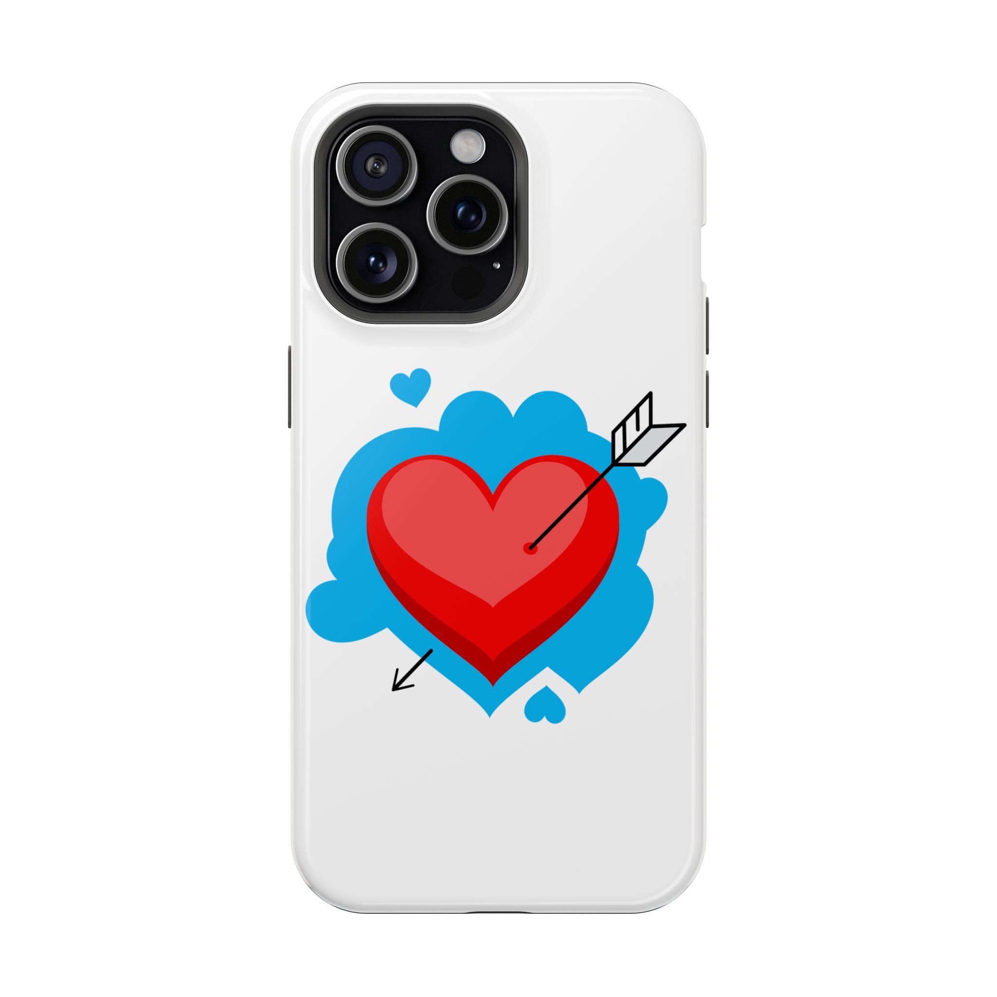 Heart Arrow Impact-Resistant Phone Case, Cute Phone Cover, Valentine's Day Gift, Durable Case, Love Themed Accessory