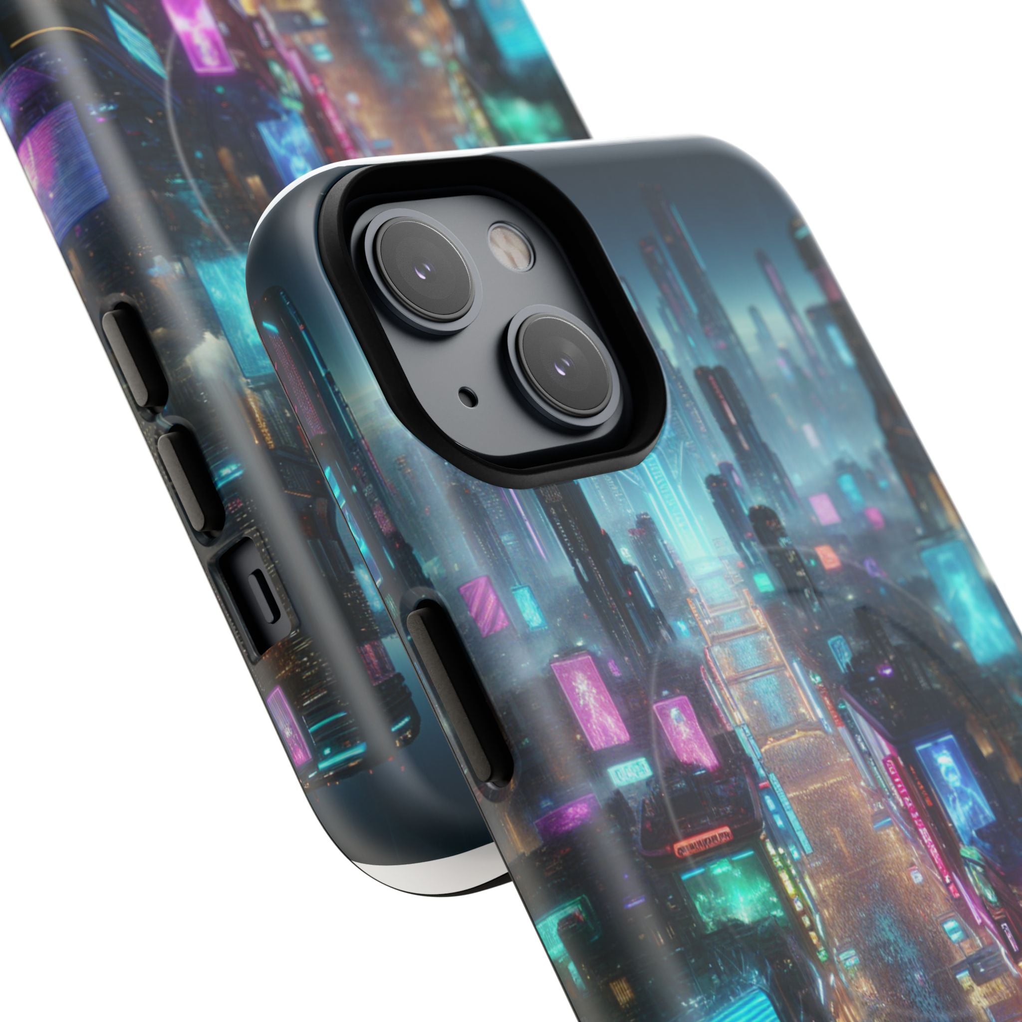 Futuristic Cityscape Phone Case, Tough Magnetic Cases, Urban Aesthetic, Tech Accessories, Gifts for Tech Lovers, Holiday Phone Cases
