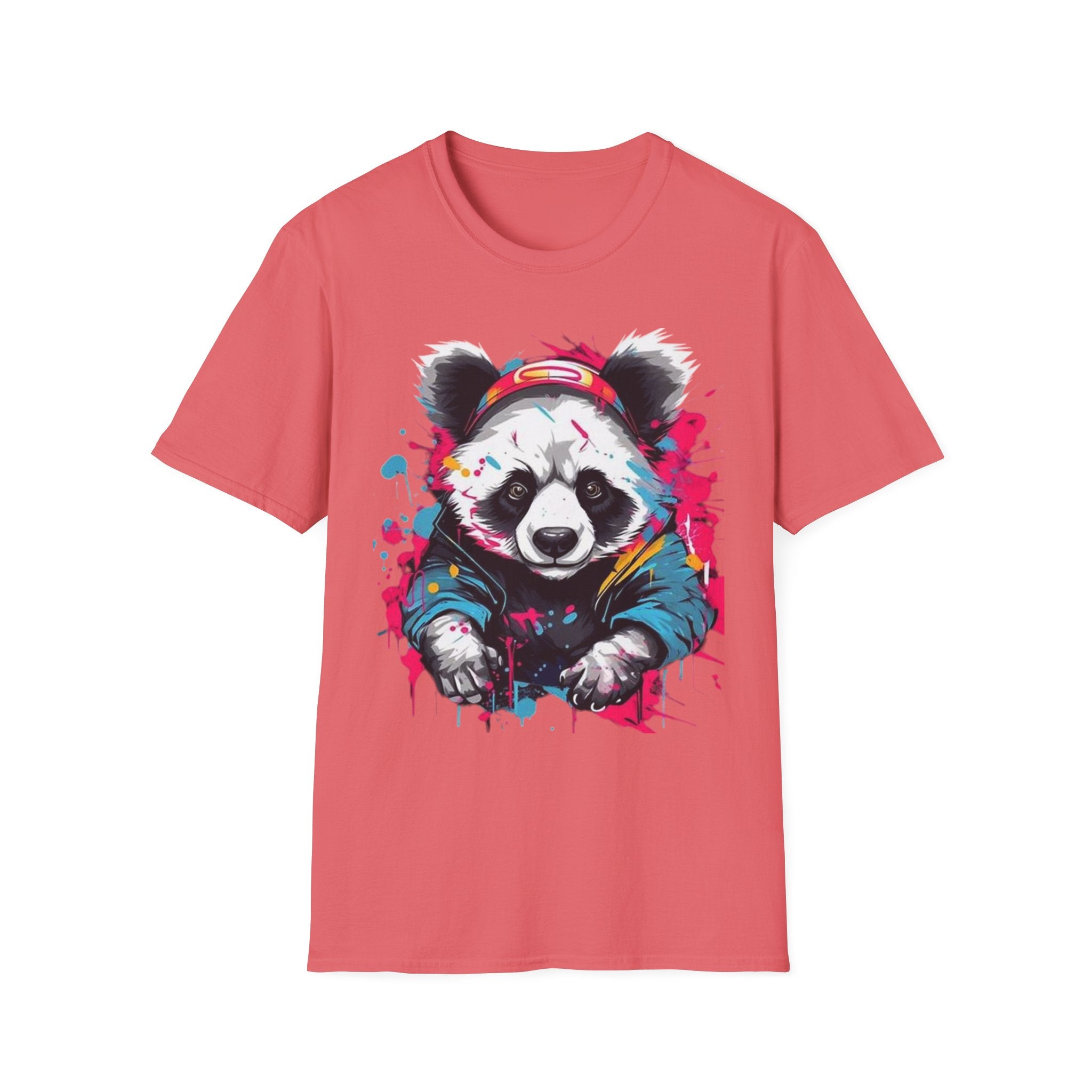Colorful Panda Graphic Unisex T-Shirt | Cute Animal Tee for Casual Wear, Gifts, Eco-Friendly Fashion, Birthday Party